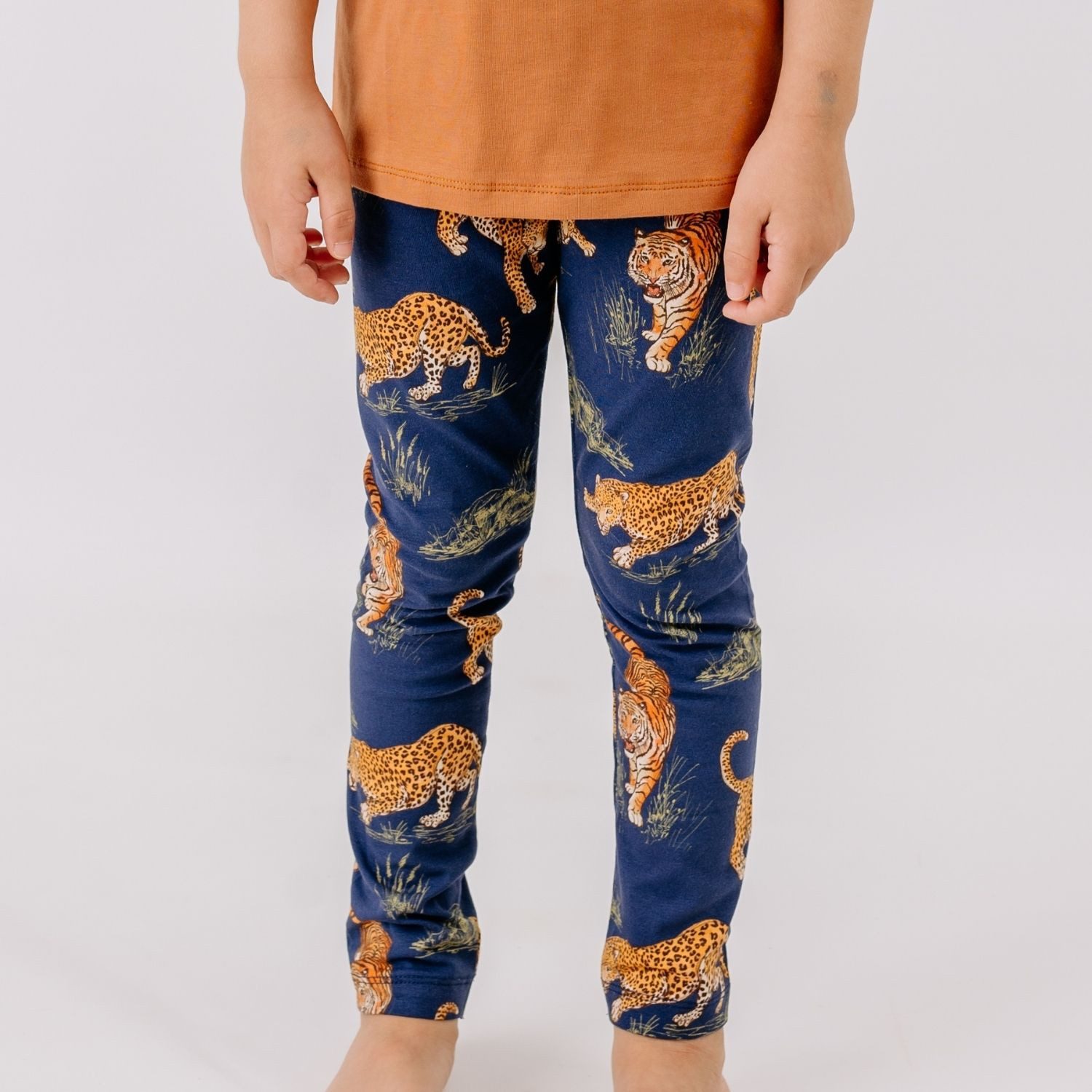 Walkiddy Leggings Walkiddy Tiger & Leopard Bio Baumwolle GOTS Dunkelblau - Bio Baumwolle,GOTS, Kinderbekleidung,nachhaltige Klamotten