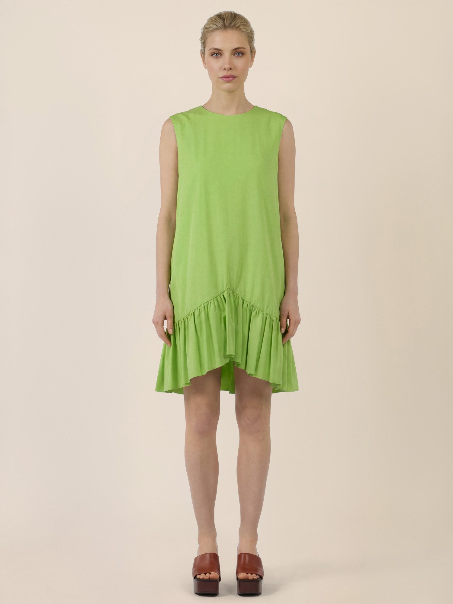 Apart Midikleid mit Volant und asymmetrischem Saum