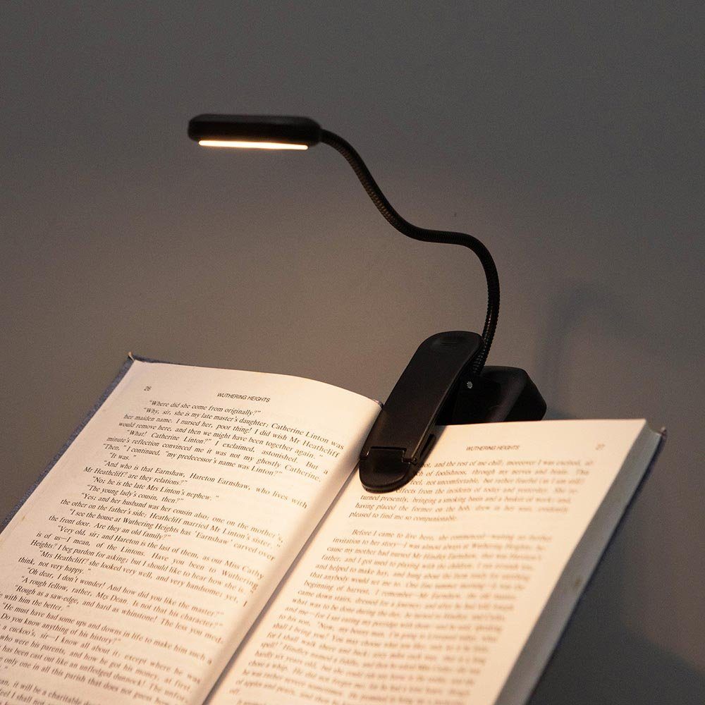 Rosnek LED Leselampe Clip-on, 3 modi, für Kinder, die nachts am Schreibtisch lesen, Kaltweiß, Warmweiß, Naturweiß, tragbar und leicht, flexibler Hals, batterie