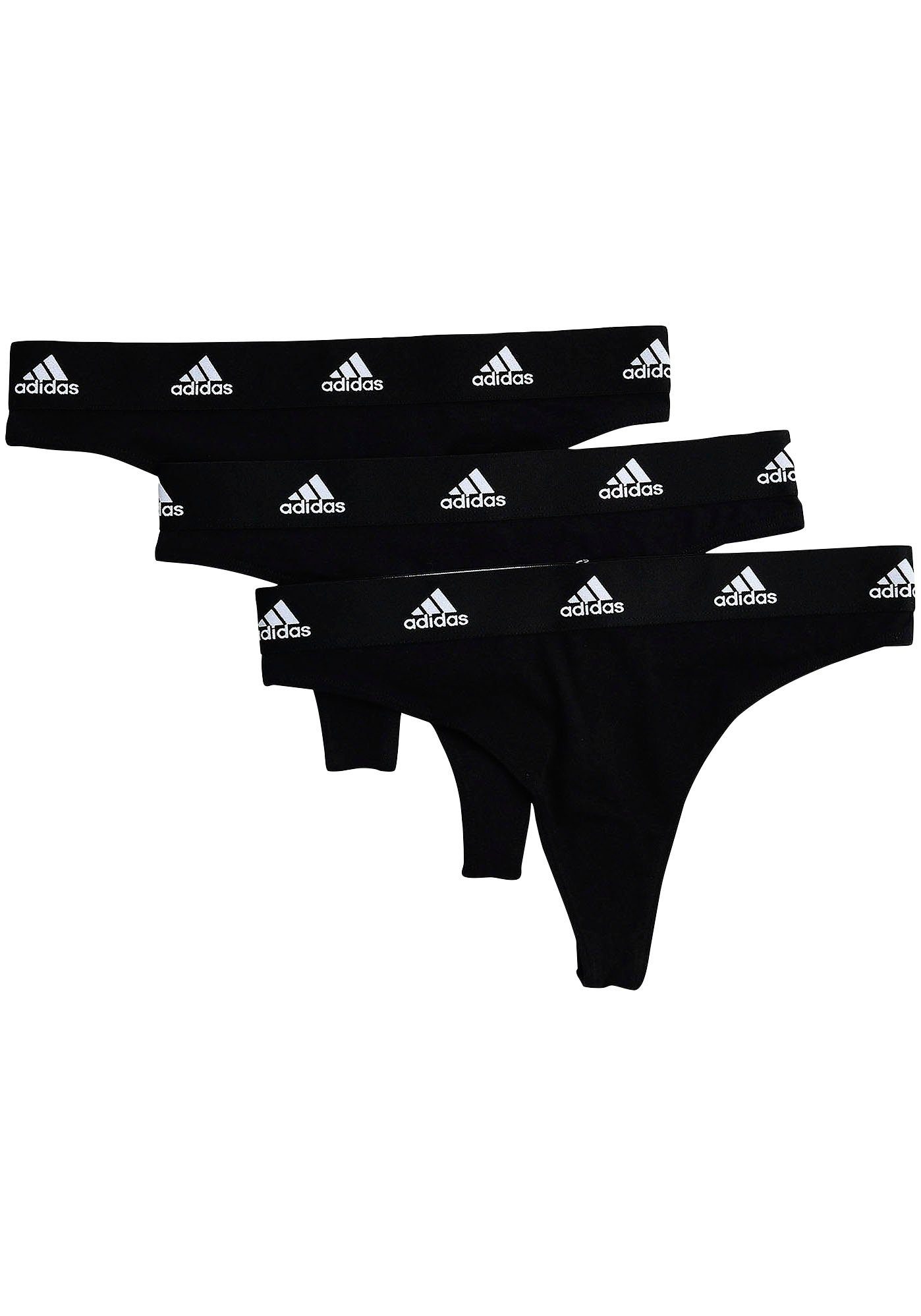adidas Sportswear T-String (3er-Pack) Thong mit Adidas Markenlabel schwarz