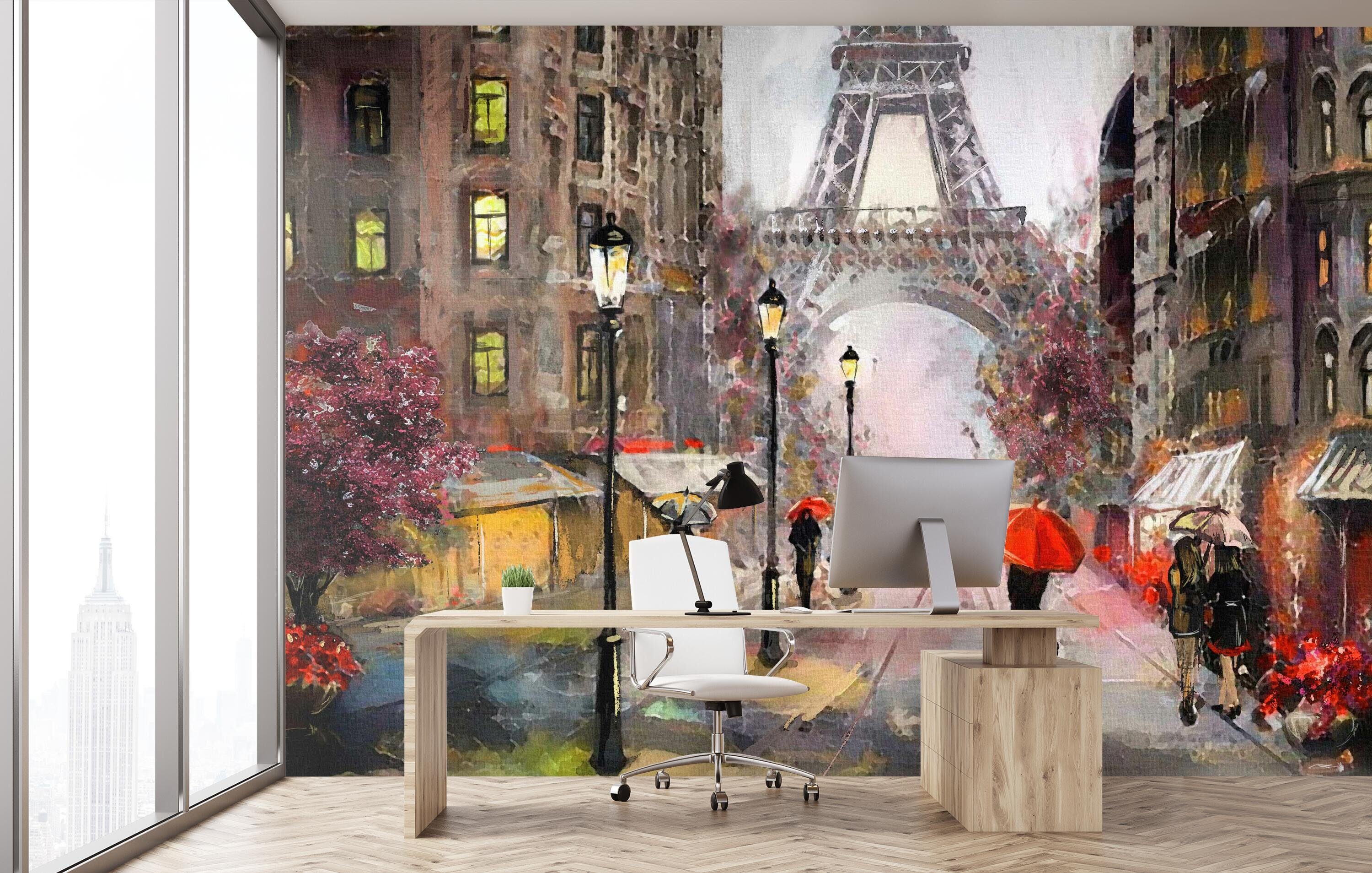 Wandtapete, Vliestapete wandmotiv24 glatt, Motivtapete, Paris, Menschen in Fototapete matt, Gemälde