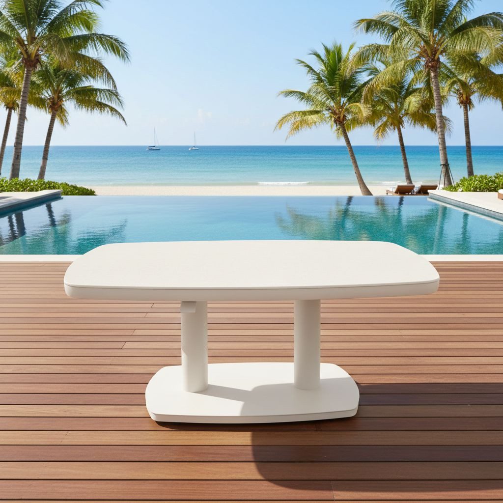 Lesli Living Gartentisch Lesli Living Hub-Loungetisch Geneva Crema, Dänisch-ovaler Form beige