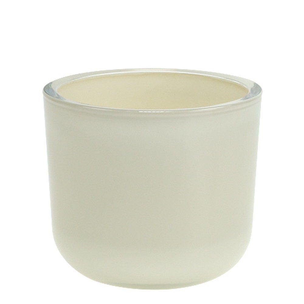 Viana Tischvase Glas Blumentopf Creme Ø12,5cm günstig online kaufen