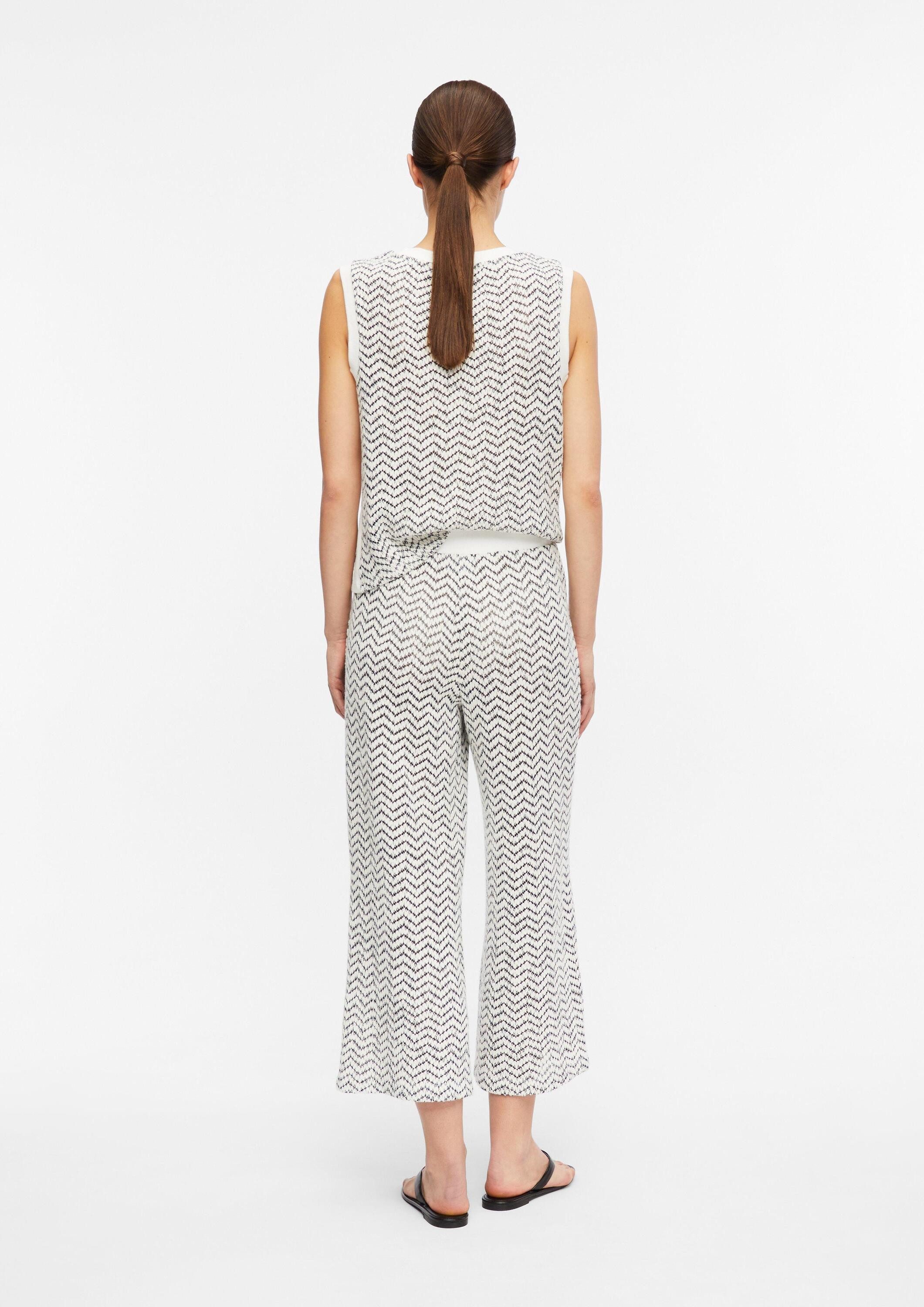 comma Caprihose Hose Culotte aus Strukturjersey