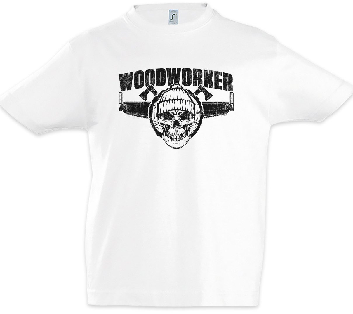 Print-Shirt Woodworker V Kinder T-Shirt Holzfäller Axt Waldarbeiter Förster Logger