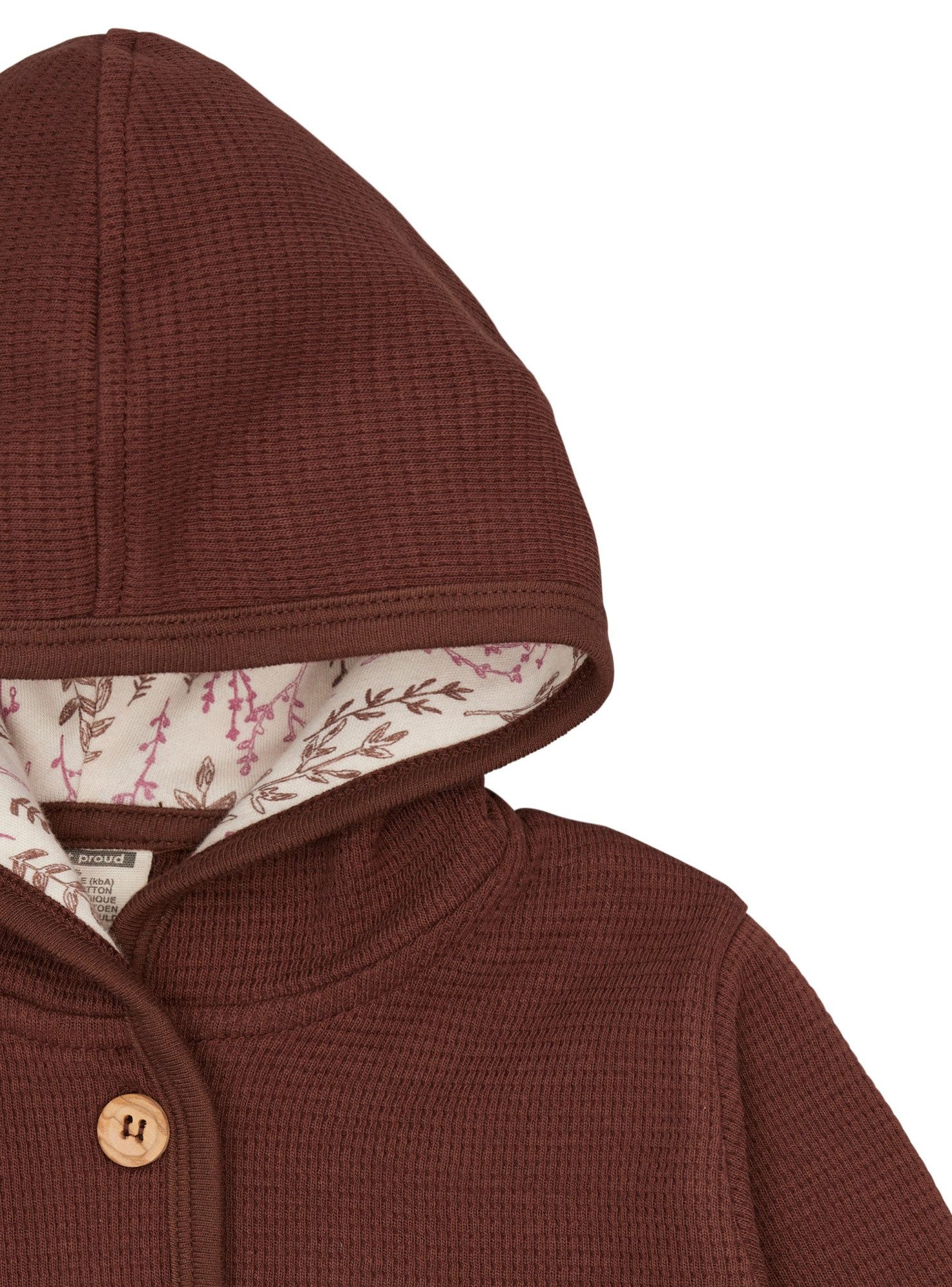 loud + proud Kapuzensweatjacke in Waffeloptik Biobaumwolle GOTS