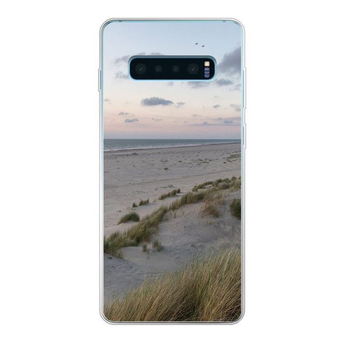 MuchoWow Handyhülle Der Strand und die Dünen von Ameland Phone Case Handyhülle Samsung Galaxy S10+ Silikon Schutzhülle