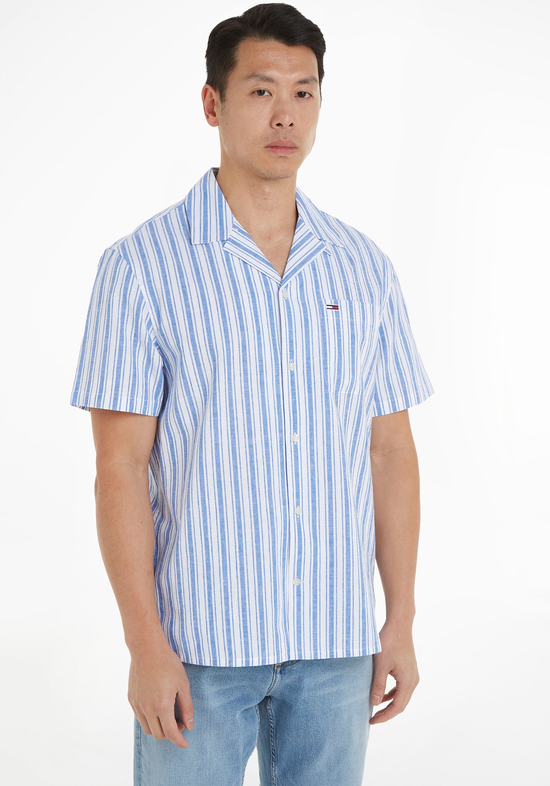 Tommy Jeans Kurzarmhemd TJM STRIPE LINEN SS SHIRT EXT