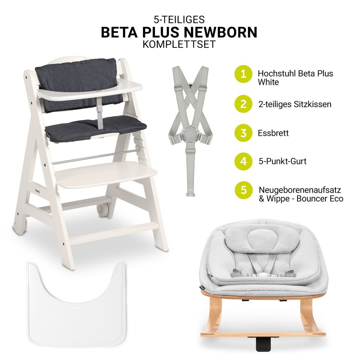 Hauck Hochstuhl Beta Plus White Newbornset günstig online kaufen