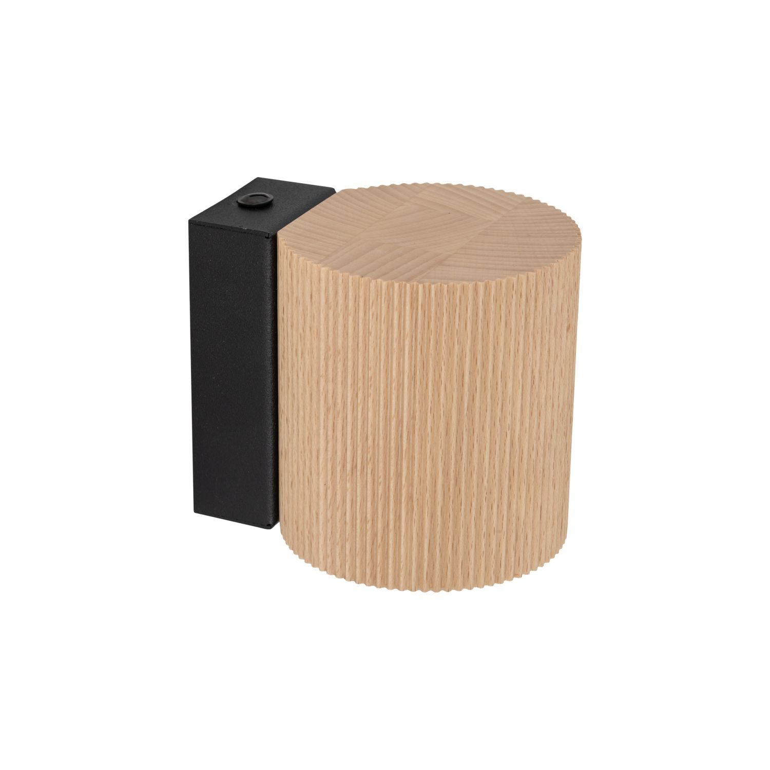 Licht-Erlebnisse Wandleuchte COLIN, ohne Leuchtmittel, Metall Holz GU10 8.5 cm hoch Schwarz Buche Modern Downlight