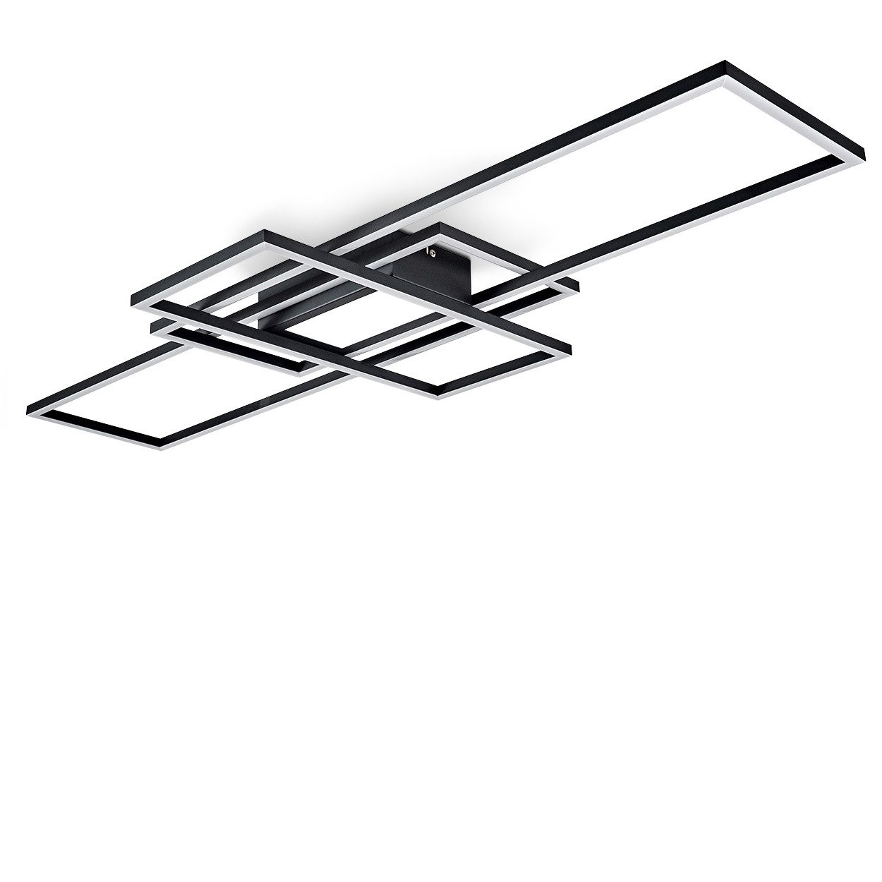 hofstein Deckenleuchte »Cermes« dimmbare Deckenlampe aus Metall in Schwarz, 3000 Kelvin, 6500 Lumen, moderne Leuchte, dimmbar über beiliegende Fernbedienung