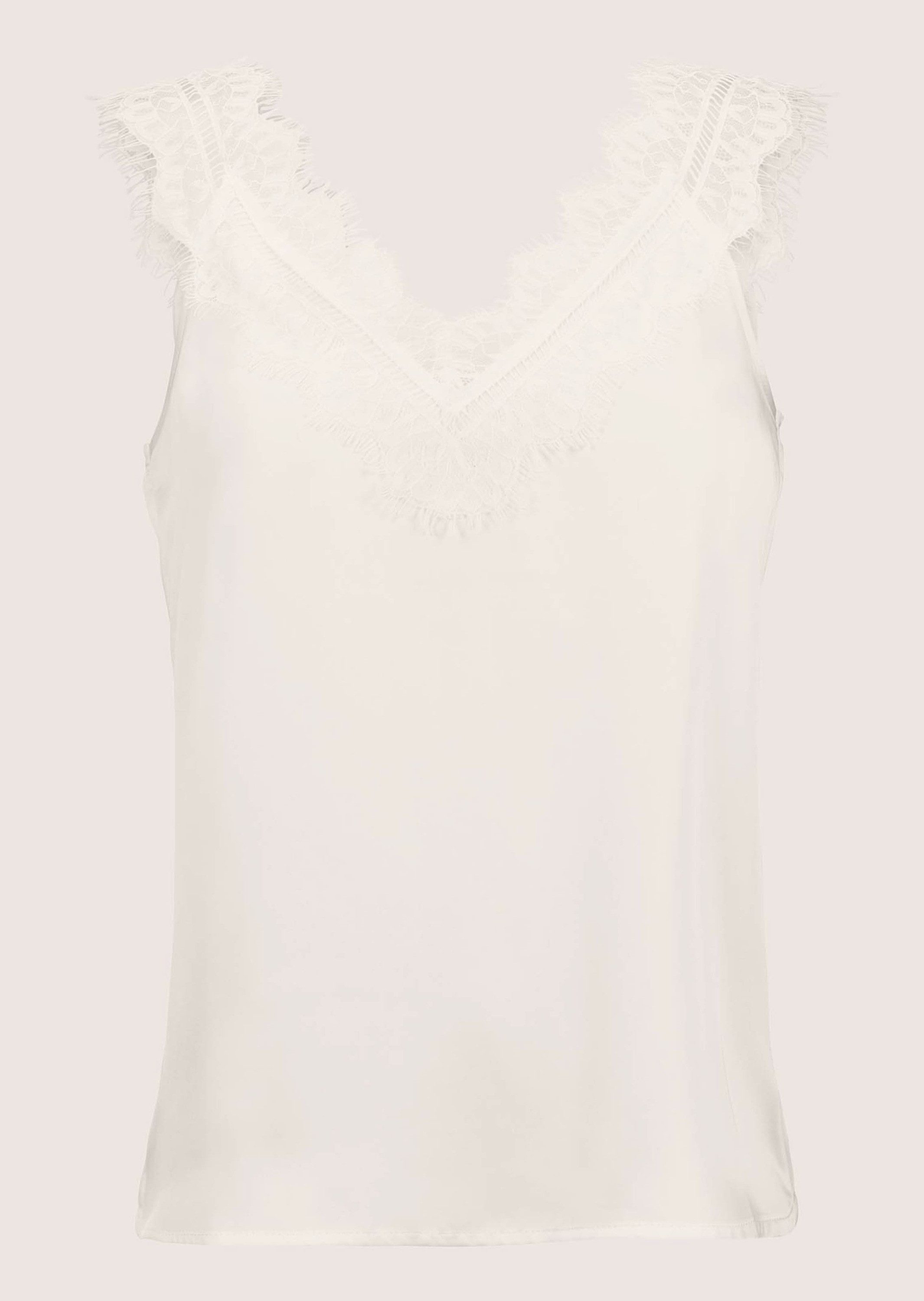 MADELEINE Shirttop Satin-Top mit Spitze