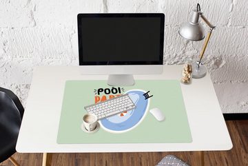 MuchoWow Gaming Mauspad Pool - Wasser - Blau (1-St), Büro für Tastatur und Maus, Mousepad Gaming, 90x60 cm, XXL, Großes