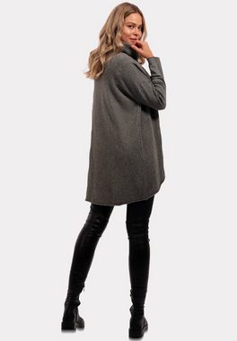 YC Fashion & Style Longpullover Strickpullover in Wickeloptik mit Rollkragen in Unifarbe