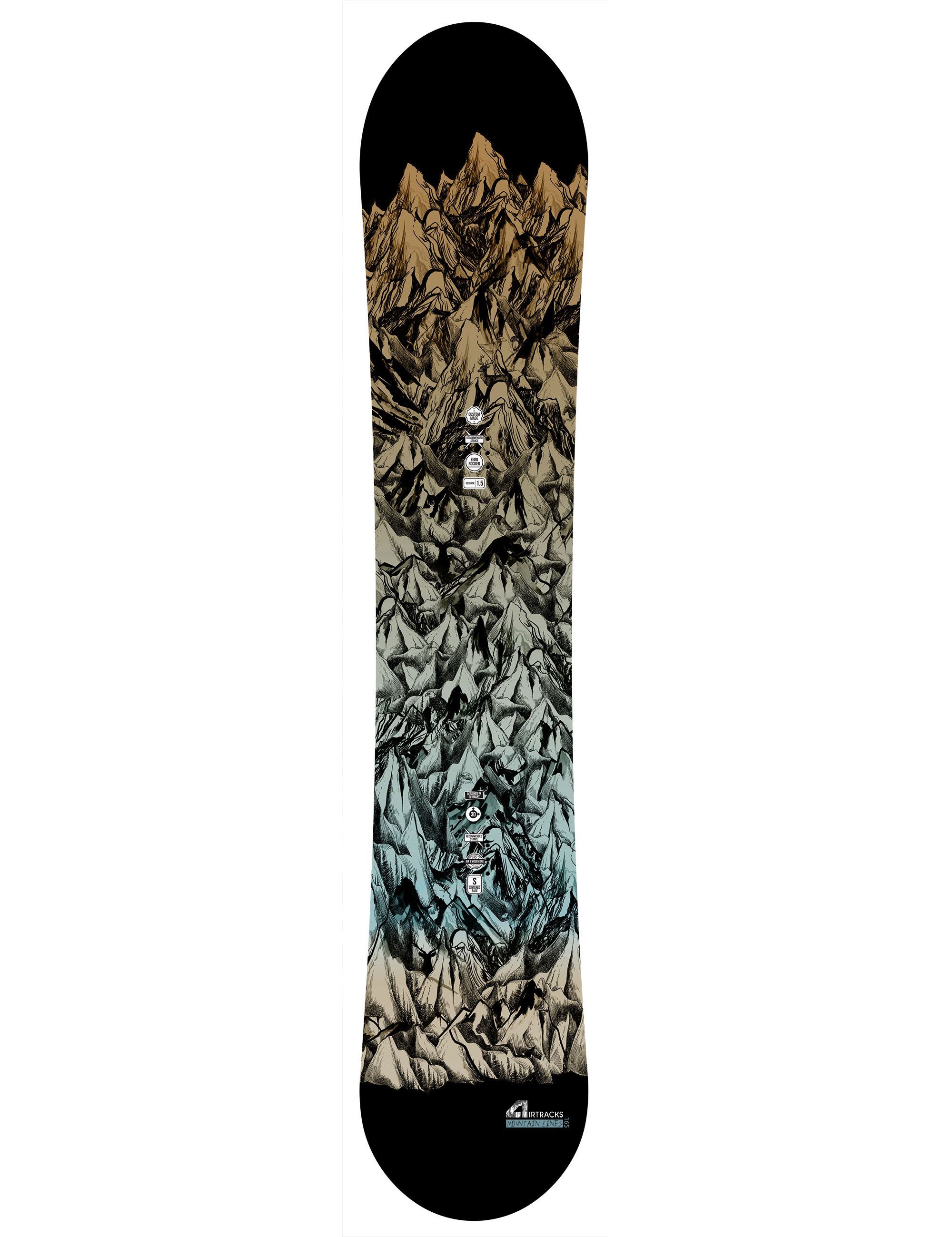 Airtracks Snowboard Set Mountain Lines Zero Flat Rocker Wide »Mod. 25/26 (Snowboardset Mountain Lines Rocker+Master Pro ME+Bag, 3 St., 3er Pack), Board + Bindung Master + SB Bag / 156 159 163 165 cm