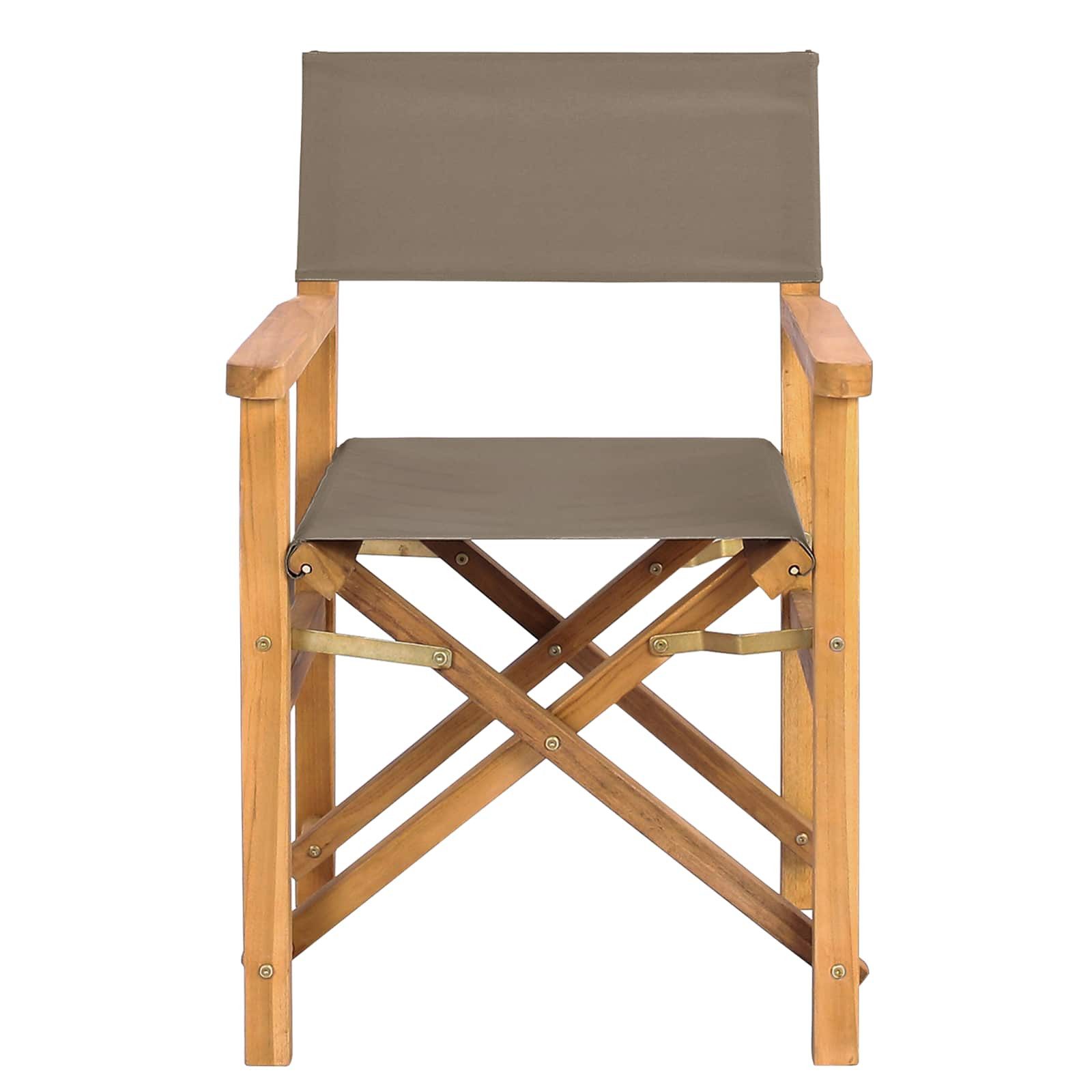 vidaXL Gartenstuhl Esszimmerstuhl Braun und Taupe 56 x 54 x 87 cm Massivholz (1 St)