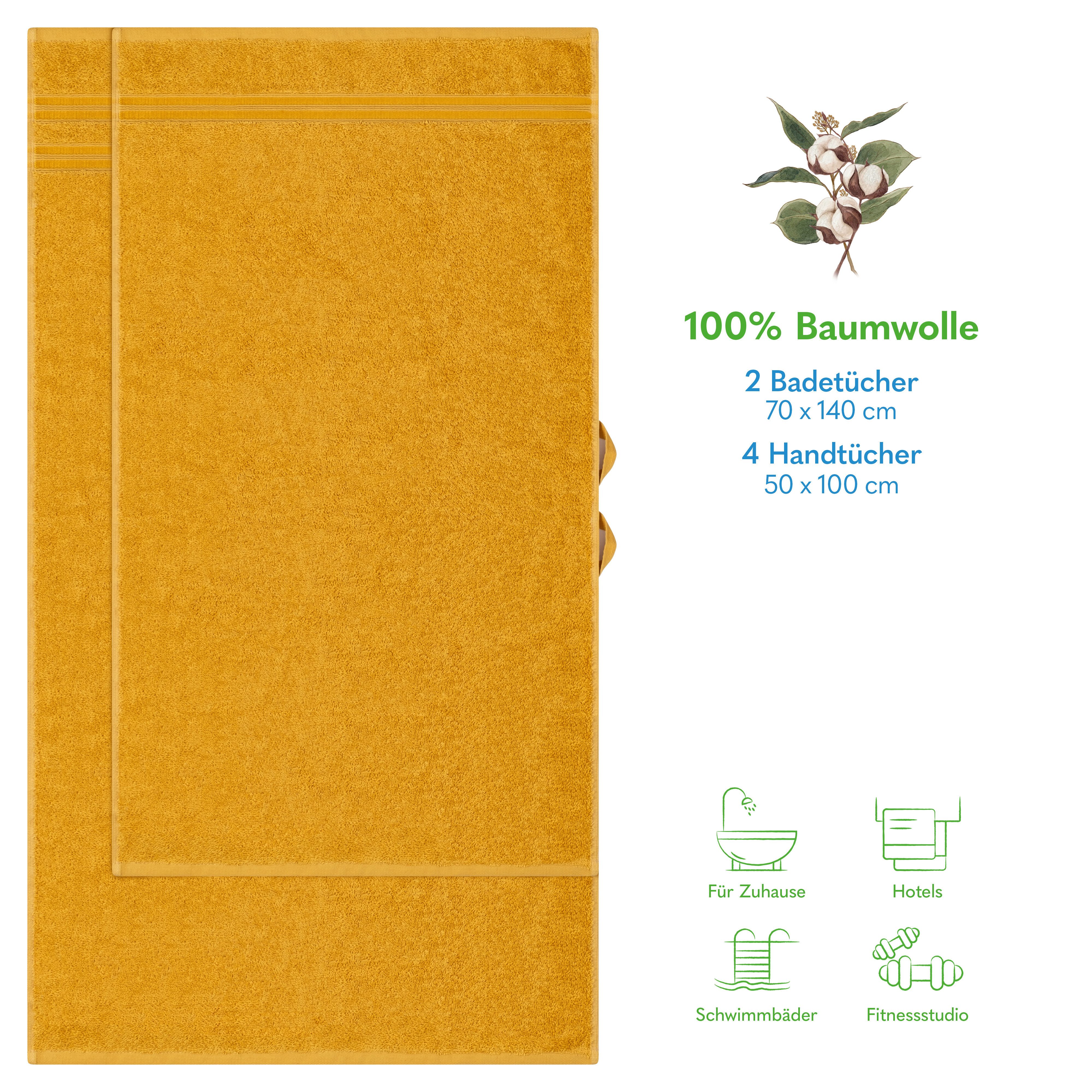 HAMMETEX Handtuch Set 6-teiliges Handtuch Set, 100% Baumwolle, Weich & Saug günstig online kaufen