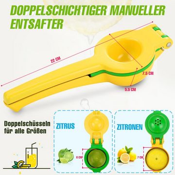 POPOLIC Zitruspresse Metall Zitrone Orange Limette Zitrusfrüchte Handdruck Saft