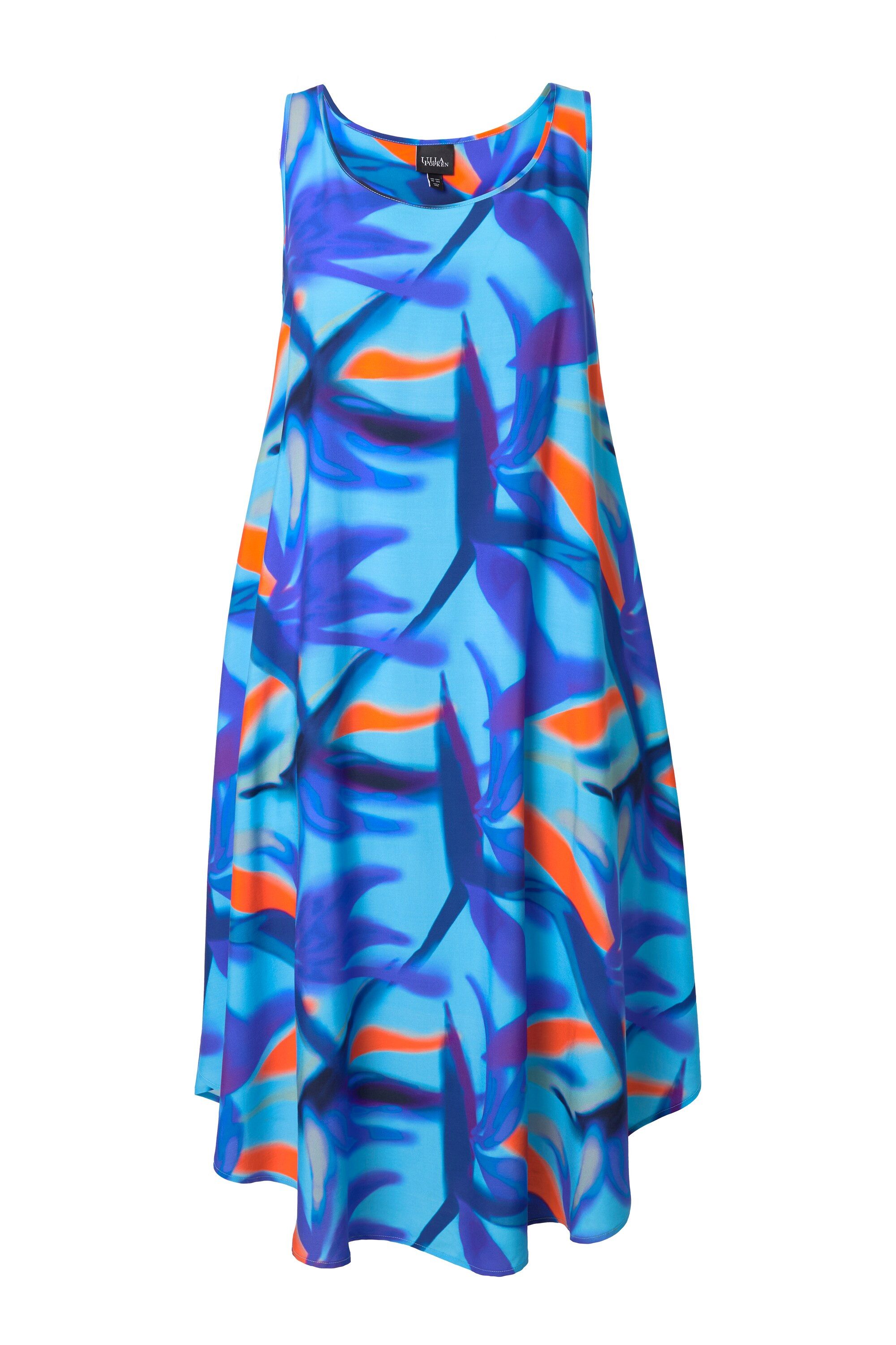 Ulla Popken Maxikleid Midikleid Blüten A-Linie Rundhals ärmellos günstig online kaufen