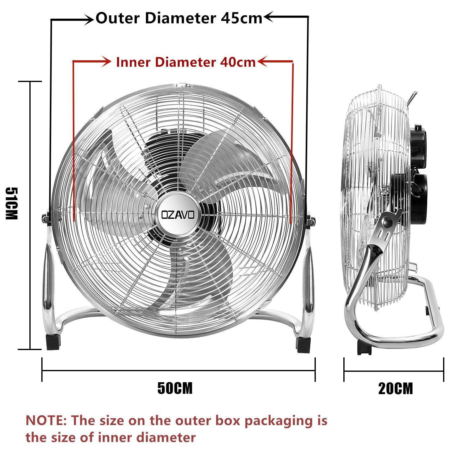 OZAVO Bodenventilator OZ270-276 Ø35/ 45/ 50/ günstig online kaufen
