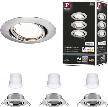 Paulmann LED Einbauleuchte Base 3x430lm 230V, LED fest integriert, Warmweiß, Zigbee Basisset