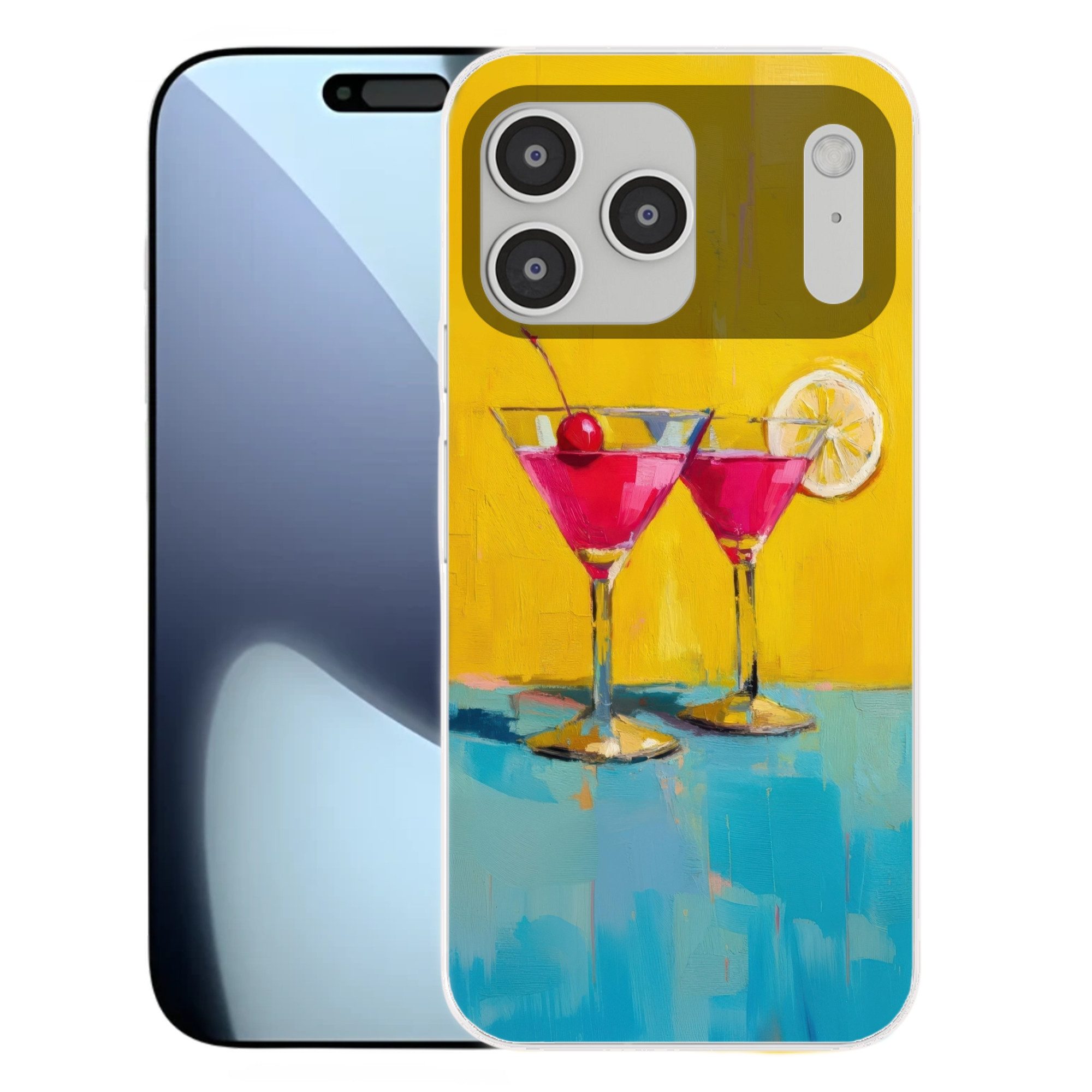 MuchoWow Handyhülle für Apple iPhone 17 Pro Max Gläser - Cocktail - Zitrone - Kirsche, Smartphone-Bumper, Print, Handy Schutzhülle Dünn