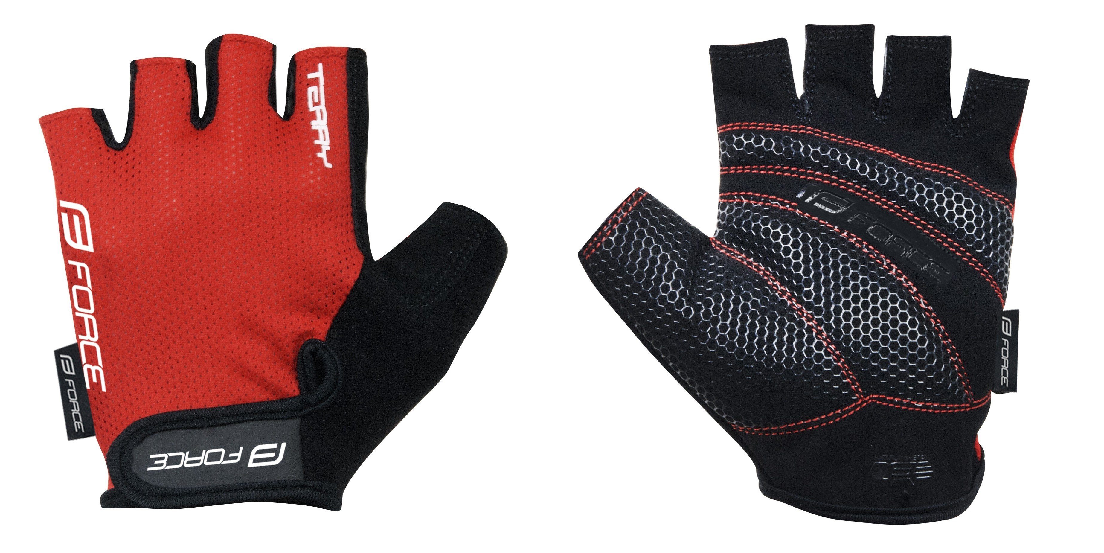 Fahrradhandschuhe Handschuhe FORCE TERRY rot %%%