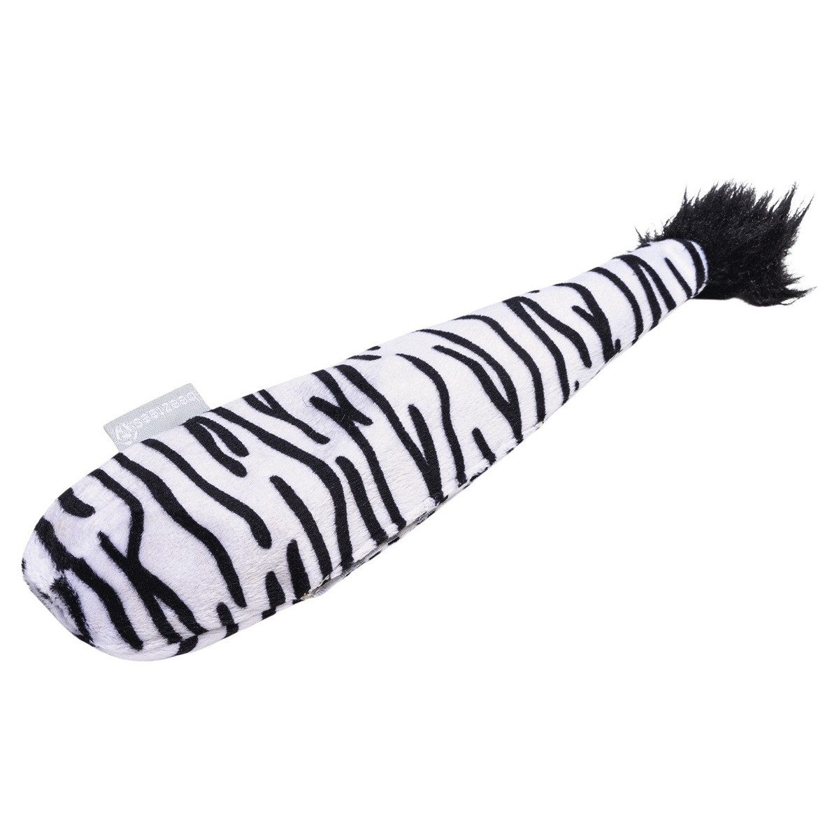 Beeztees Tierkuscheltier Katzenspielzeug Dschungel Zebraschwanz schwarz/weiß