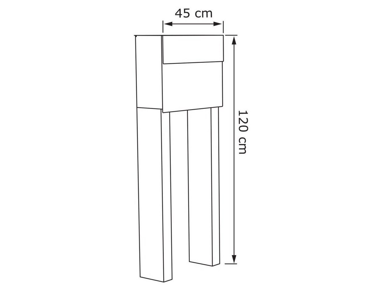 Thumbnail - Bravios Briefkasten Standbriefkasten Molto Rost mit Edelstahlklappe