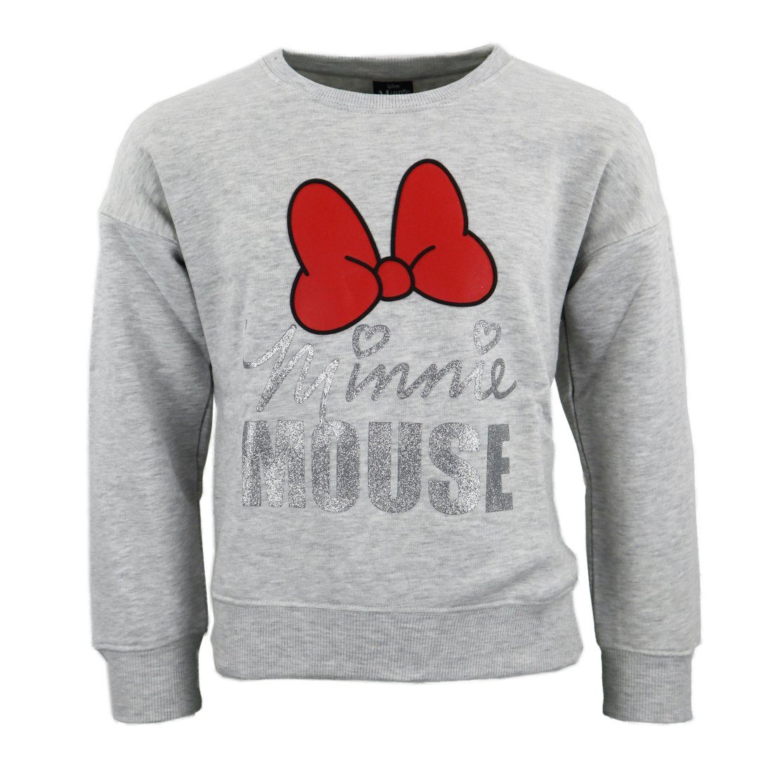 Pullover Pulli Disney Sweater bis 128 Disney Gr. Mädchen Minnie Grau Kinder 98 Maus