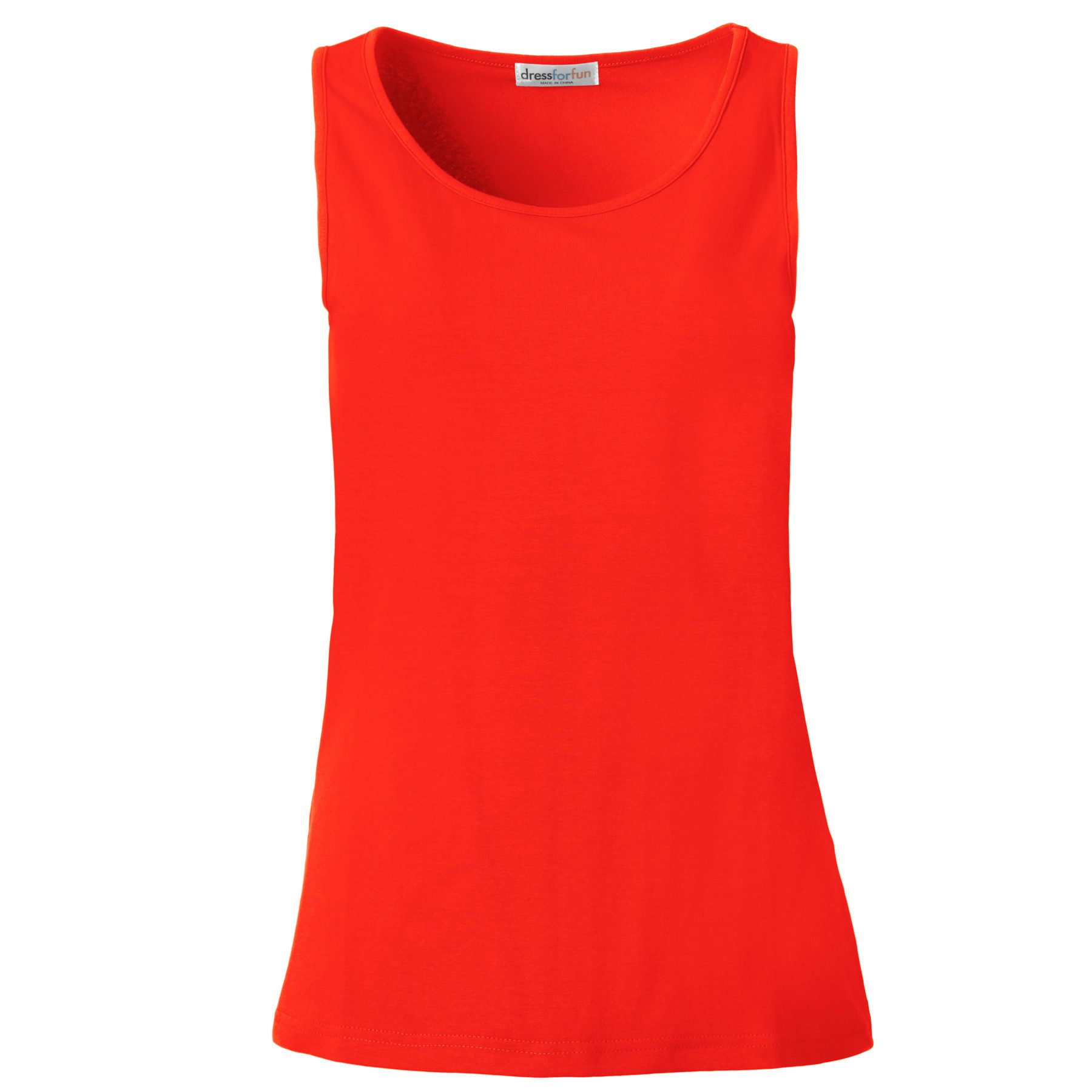 dressforfun Tanktop Achselshirt, Für viele Outfits und Auftritte, Einfarbiges Damen Top (Trägershirt, Konfektionsgröße XXL in rot) Leicht körperbetonter Schnitt – Bild 2 von 5