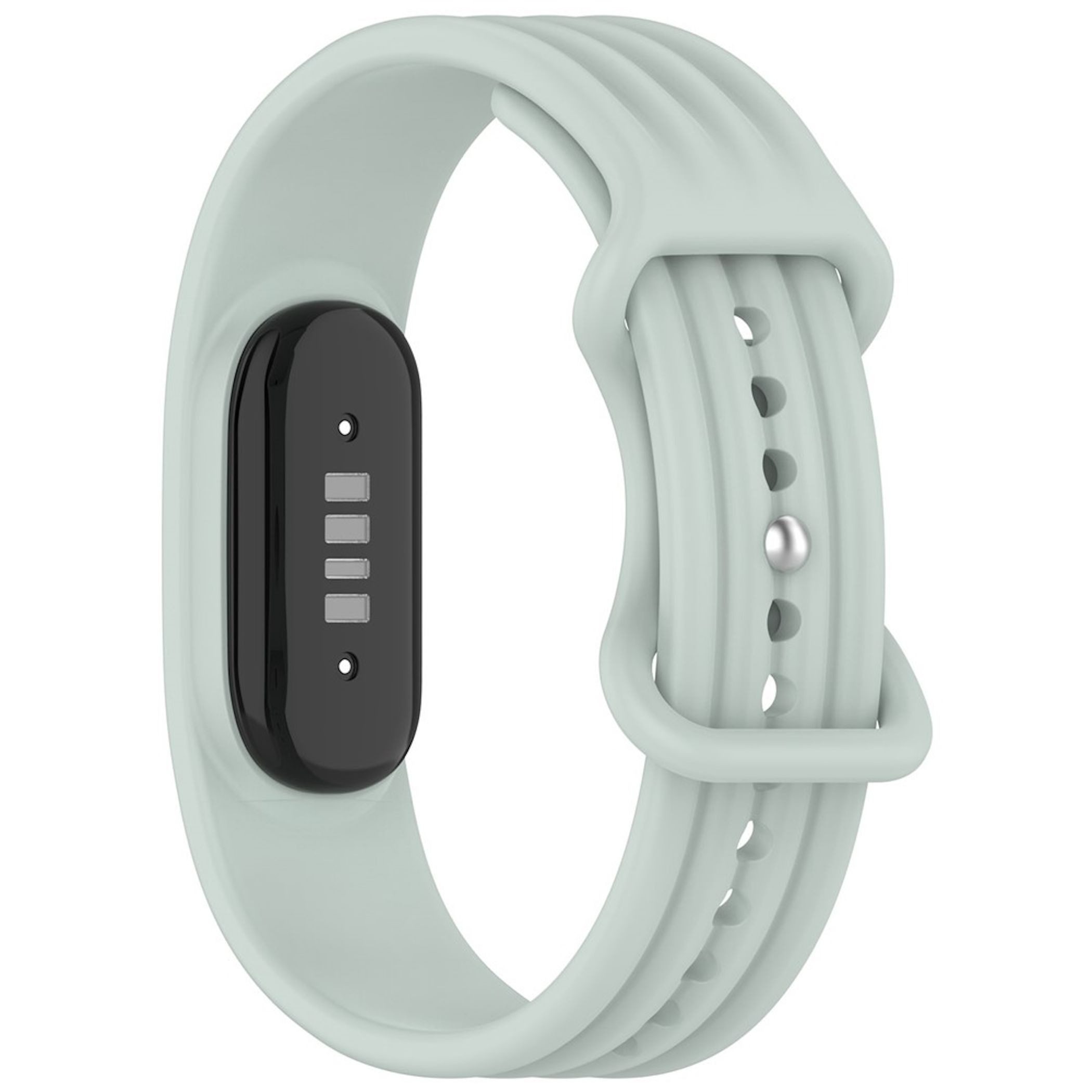 Wigento Smartwatch-Armband Silikon für Google Fitbit Air 8-Shape Streifen Design Hellgrün, 8-Shape Verschluss, verstellbare Länge, Schnellwechsel – Bild 2 von 5