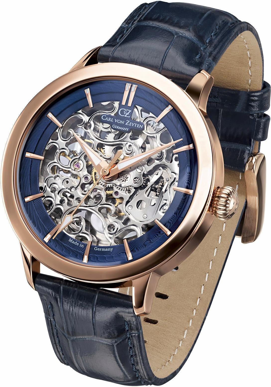 Carl von Zeyten Automatikuhr Triberg, CVZ0013RBL, Armbanduhr, Herrenuhr, Made in Germany, Mechanische Uhr
