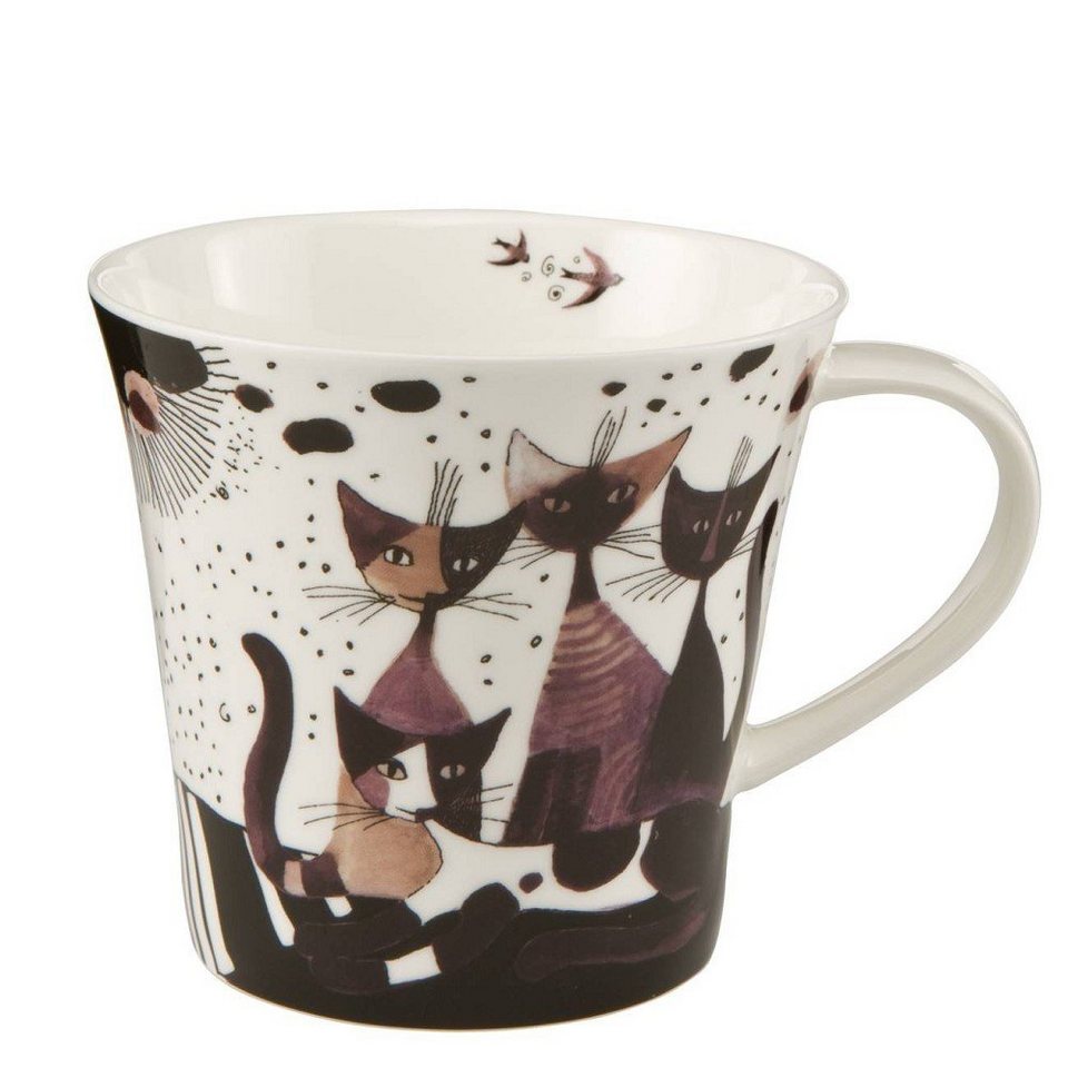 Goebel Tasse Kaffeebecher Rosina Wachtmeister, Fine Bone China, Farbe:  schwarz weiß braun, mehrfarbig