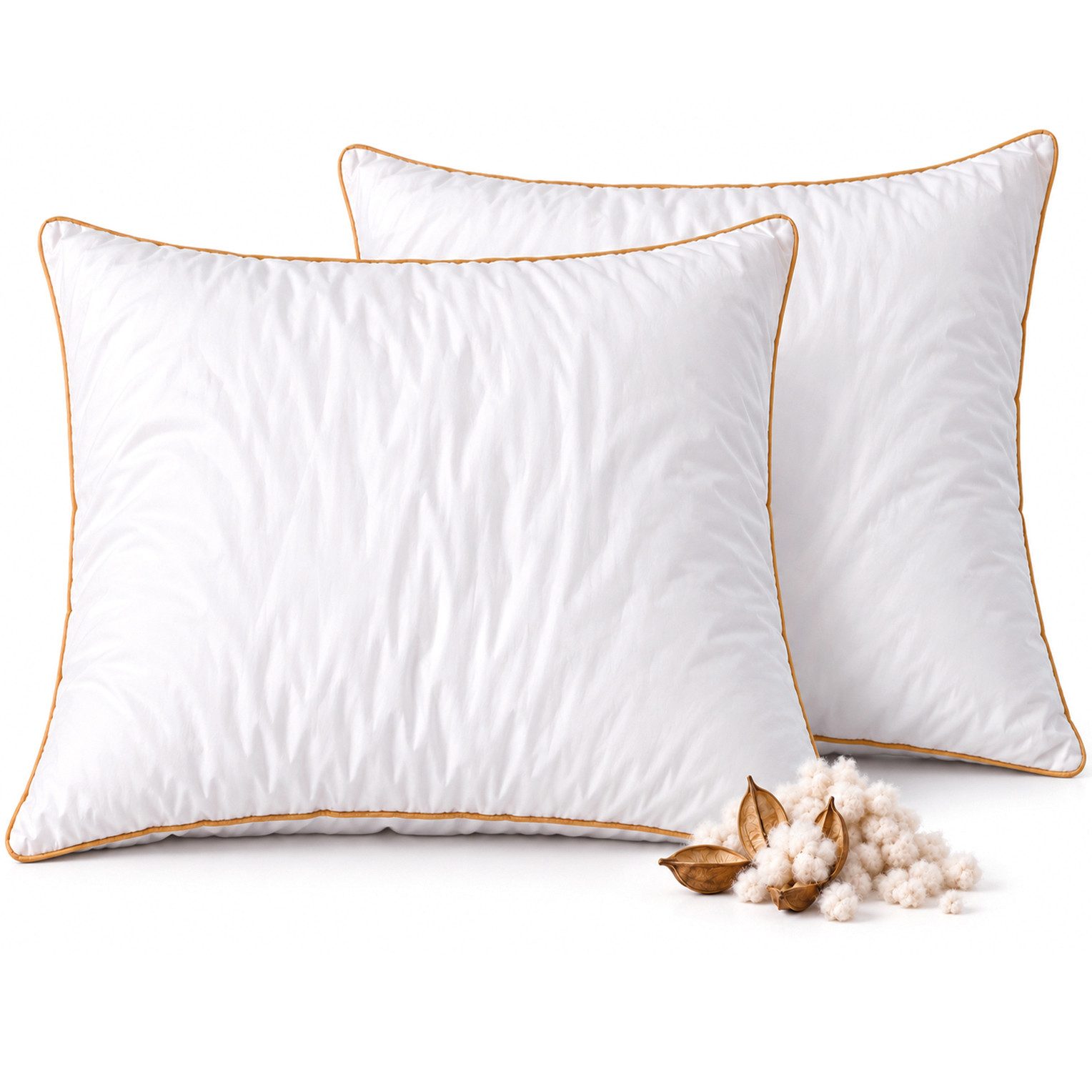 Heubergshop Naturfaserkissen, 2er Set Kapok Kissen 80x80cm 100% Kapok (2 x Kapok-80x80cm)