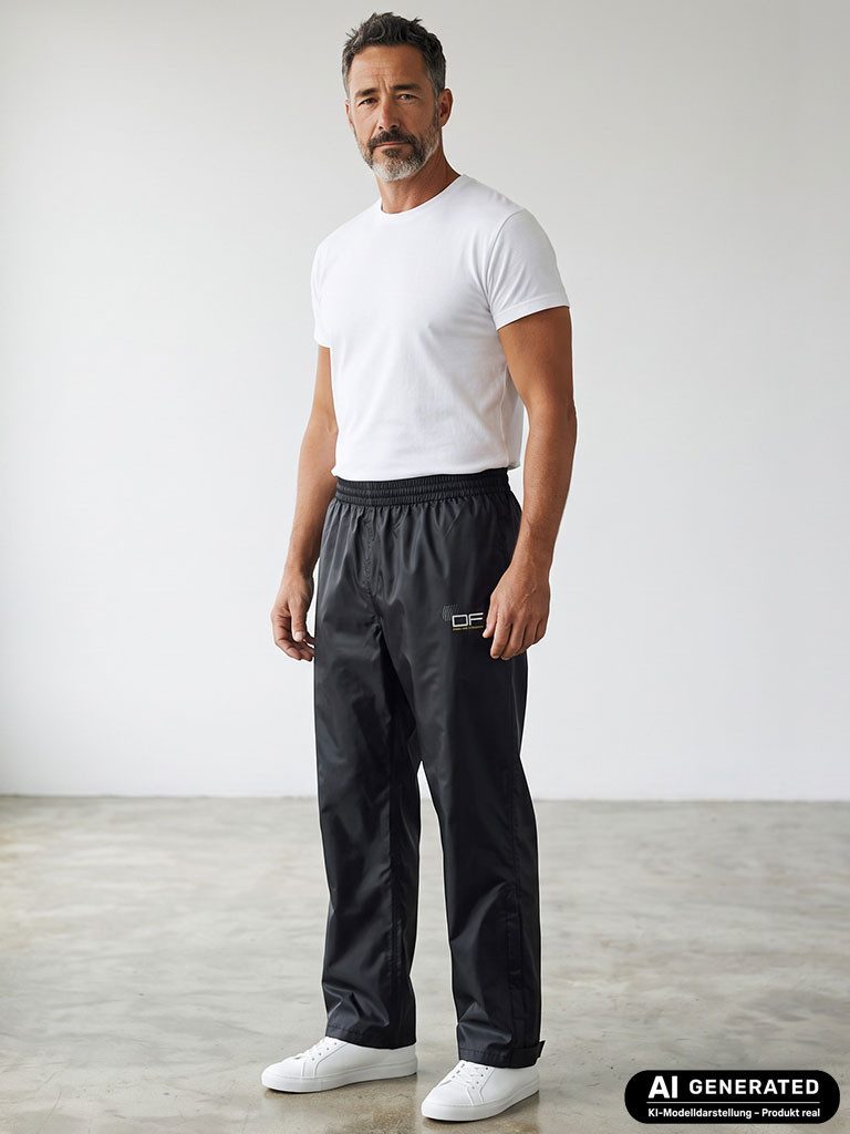 Dry Fashion Regenhose 403 Herren Regenbundhose mit Packtasche - wasserdicht und winddicht