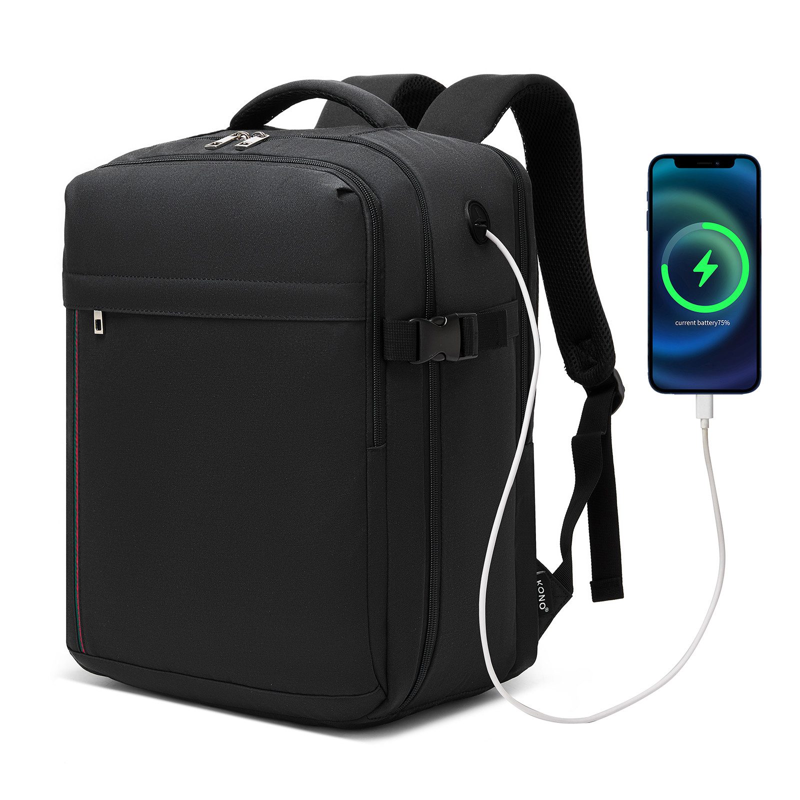 KONO Rucksack Kabinentasche für Ryanair – Handgepäck-Rucksack, 40x30x20 cm, 25 Liter