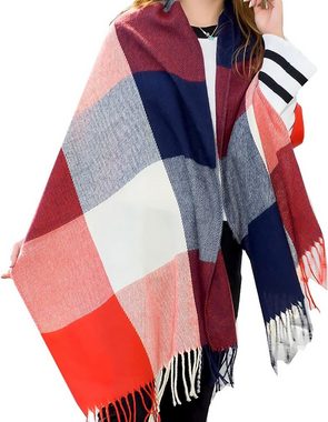 Alster Herz Modeschal Karierter Damen Schal mit Fransen, im Oversize Look, A0320, ideal für Herbst Winter