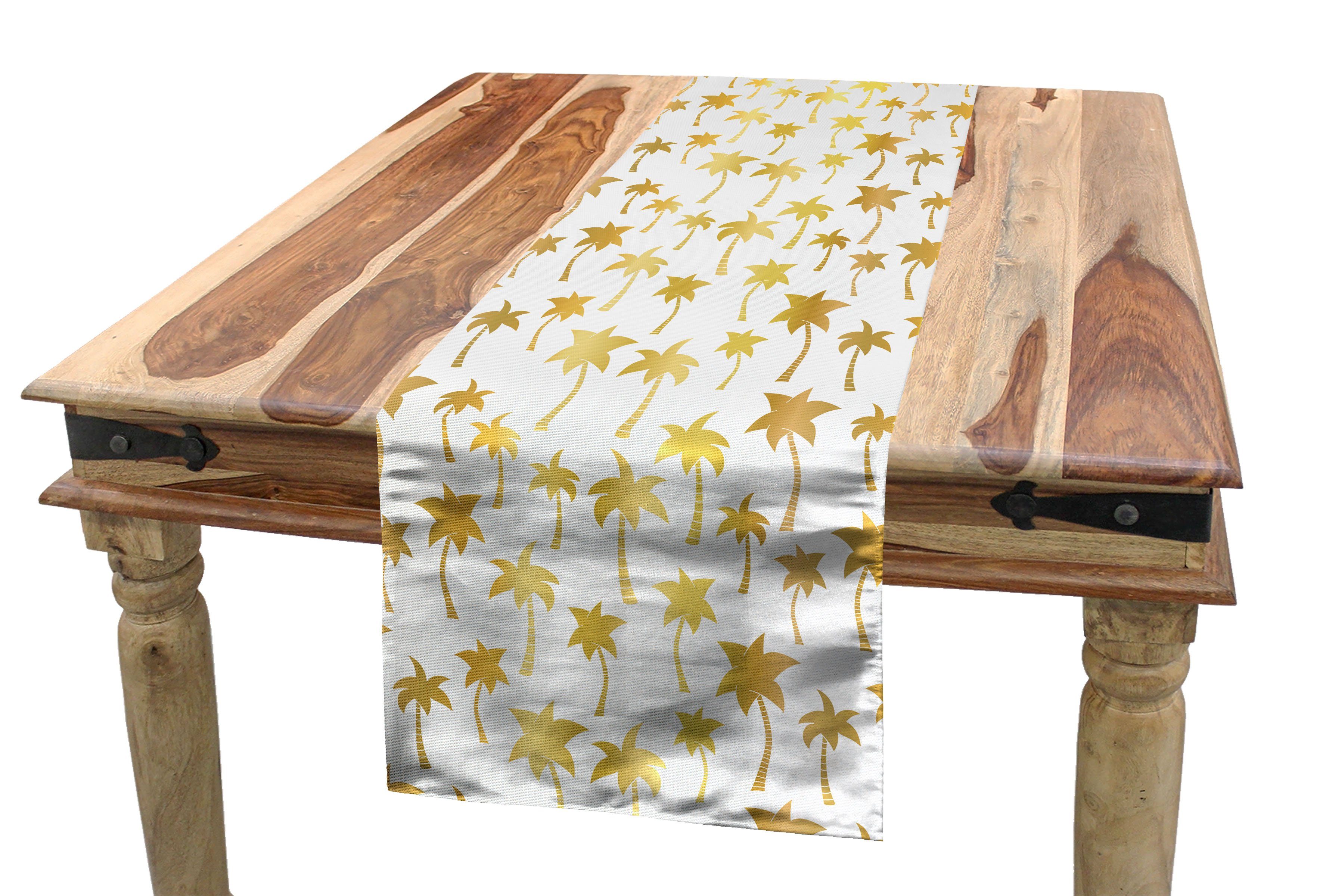 Abakuhaus Tischläufer Esszimmer Küche Rechteckiger Dekorativer Tischläufer, Exotisch Insel Palme Schattenbilder