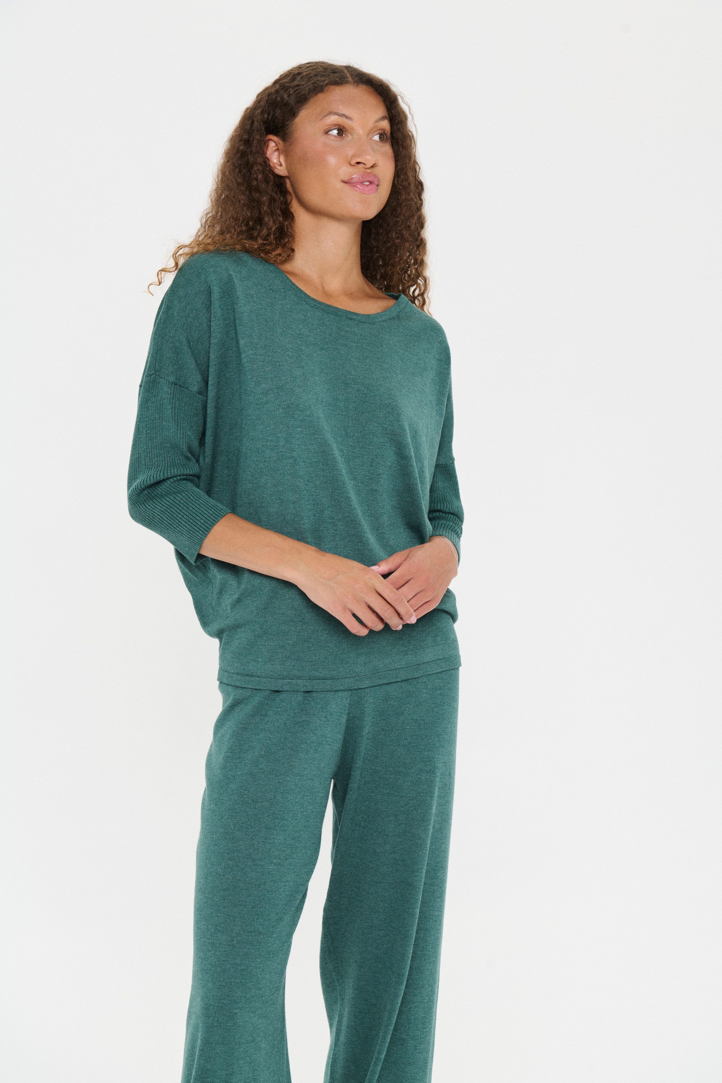 Saint Tropez Rundhalspullover A2561, MilaSZ R-Neck Feinstrick mit Viskose, günstig online kaufen