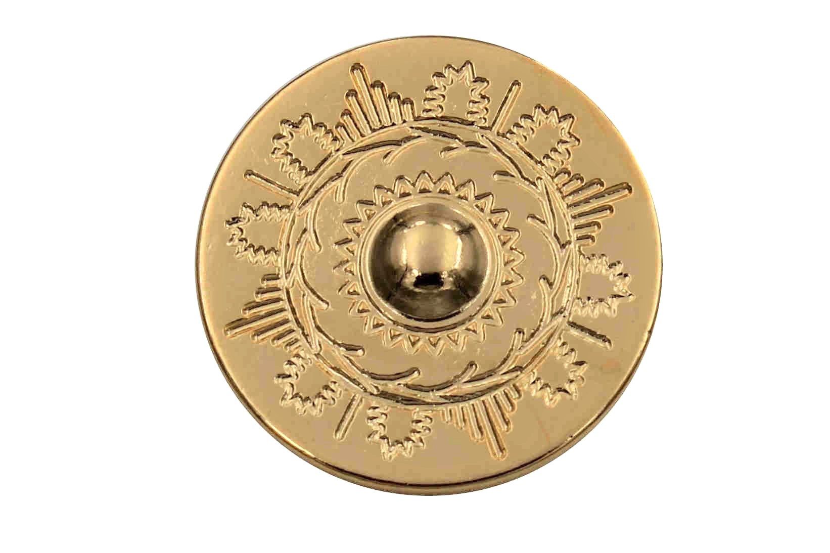 Hartmann-Knöpfe Knopf gold glänzende Metallknöpfe Ösenknöpfe flach 18mm oder 28mm