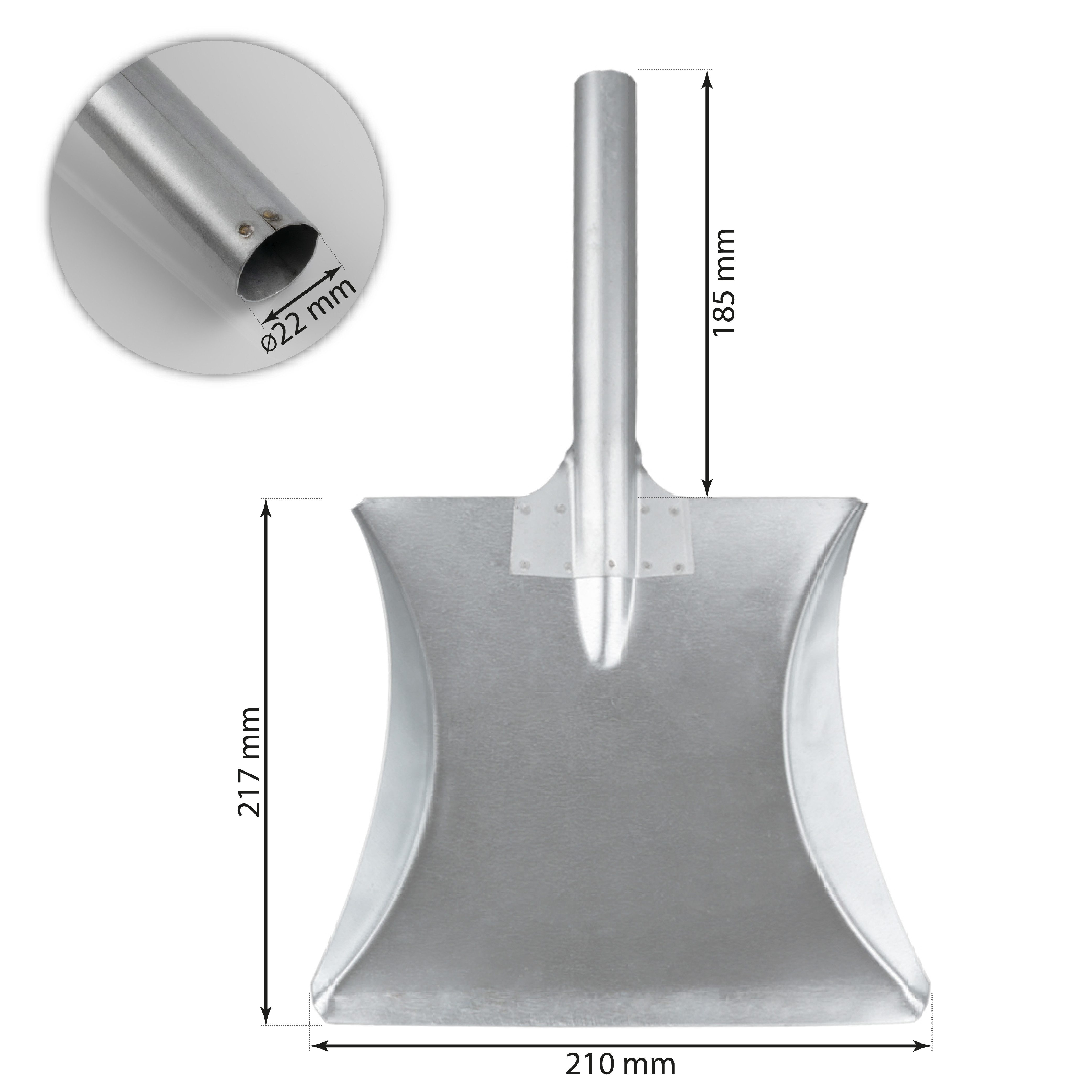 Prima-Online Ascheschaufel Kehrschaufel Metall Ascheschaufel Handschaufel mit stabilem Handgriff, (1 St)