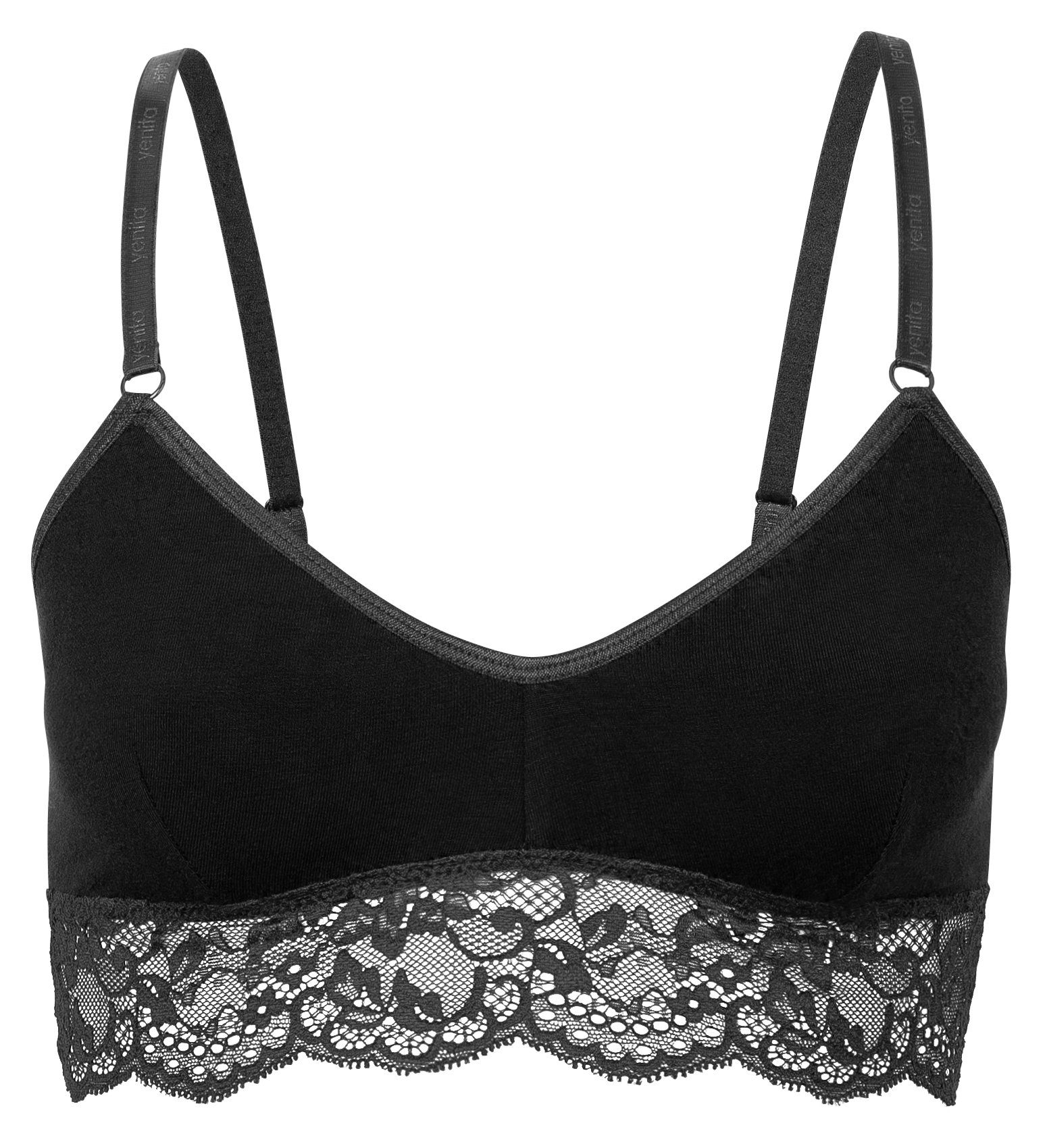 Yenita® Bustier "Bambus" mit weicher floraler Spitze