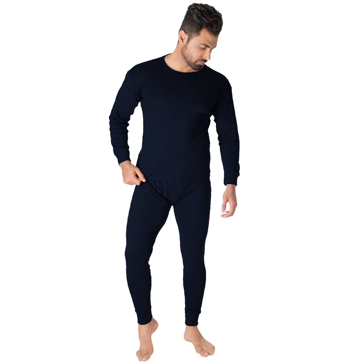 (Set, Black Set 2-St) Thermounterhemd cushy Unterhemd Anthrazit/Blau Thermounterwäsche Unterhose 2x + Snake