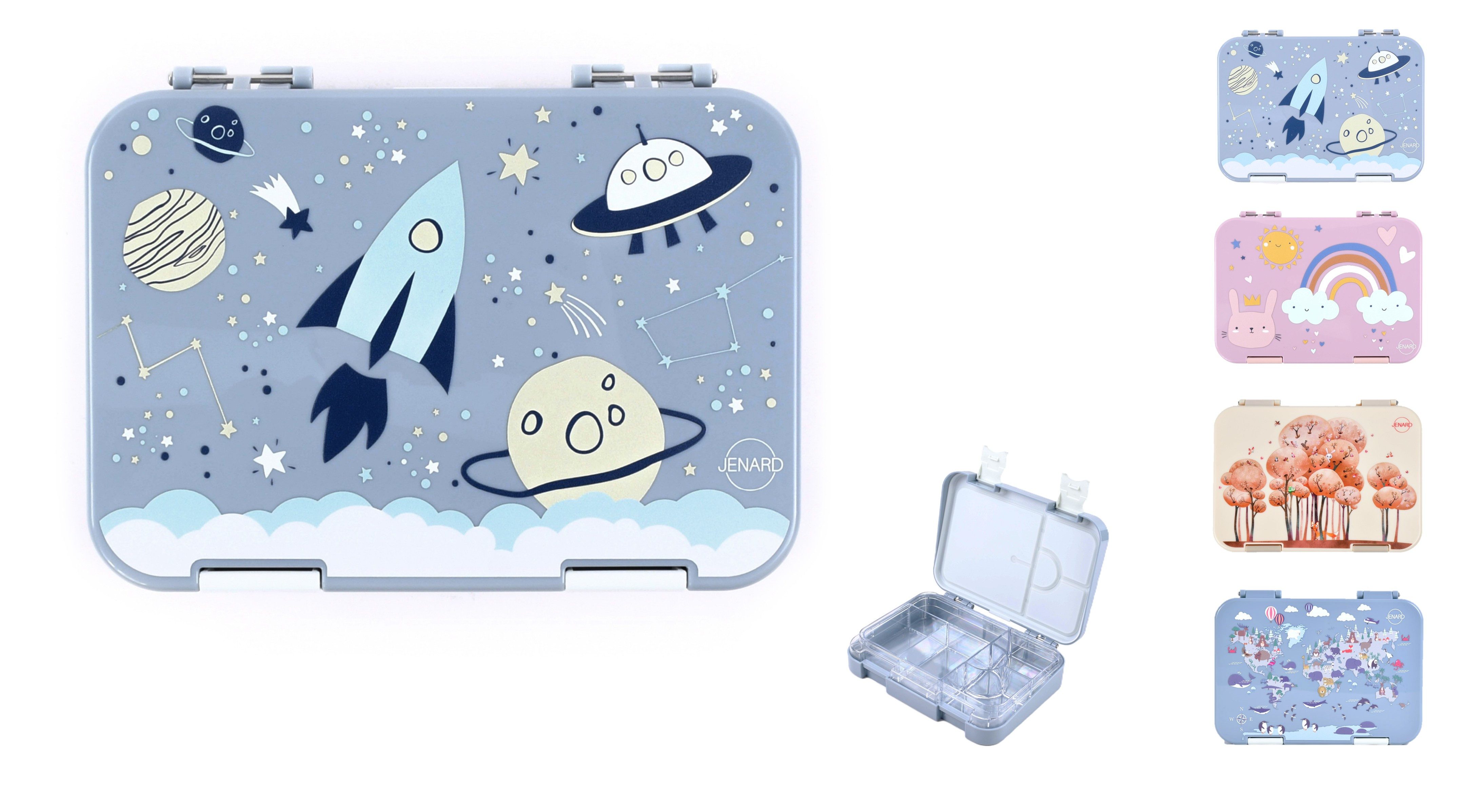 JENARD Lunchbox JENARD Brotdose Kinder Bento Box mit herausnehmbaren Fächern, auslaufsicher, robust, BPA-frei, lebensmittelecht, leicht zu öffnen
