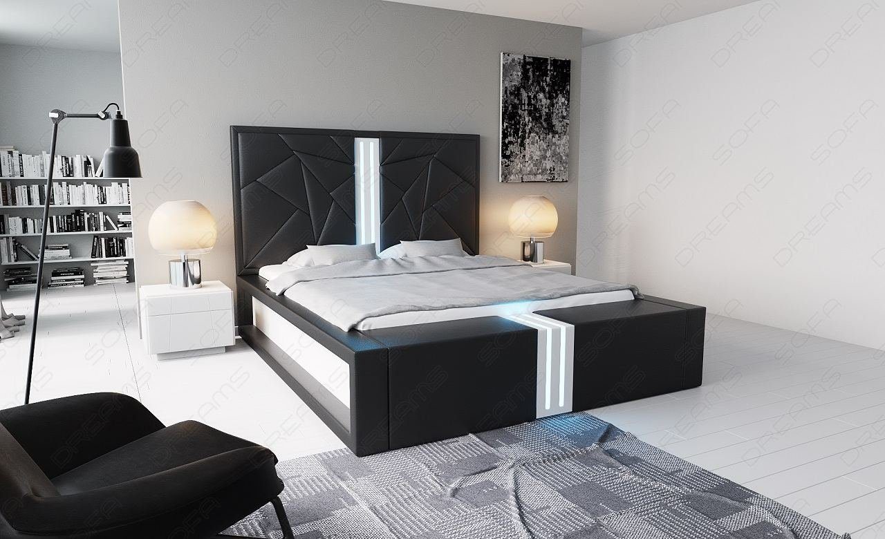 Sofa Dreams Boxspringbett Imperia Bett Kunstleder Premium Komplettbett mit LED Beleuchtung