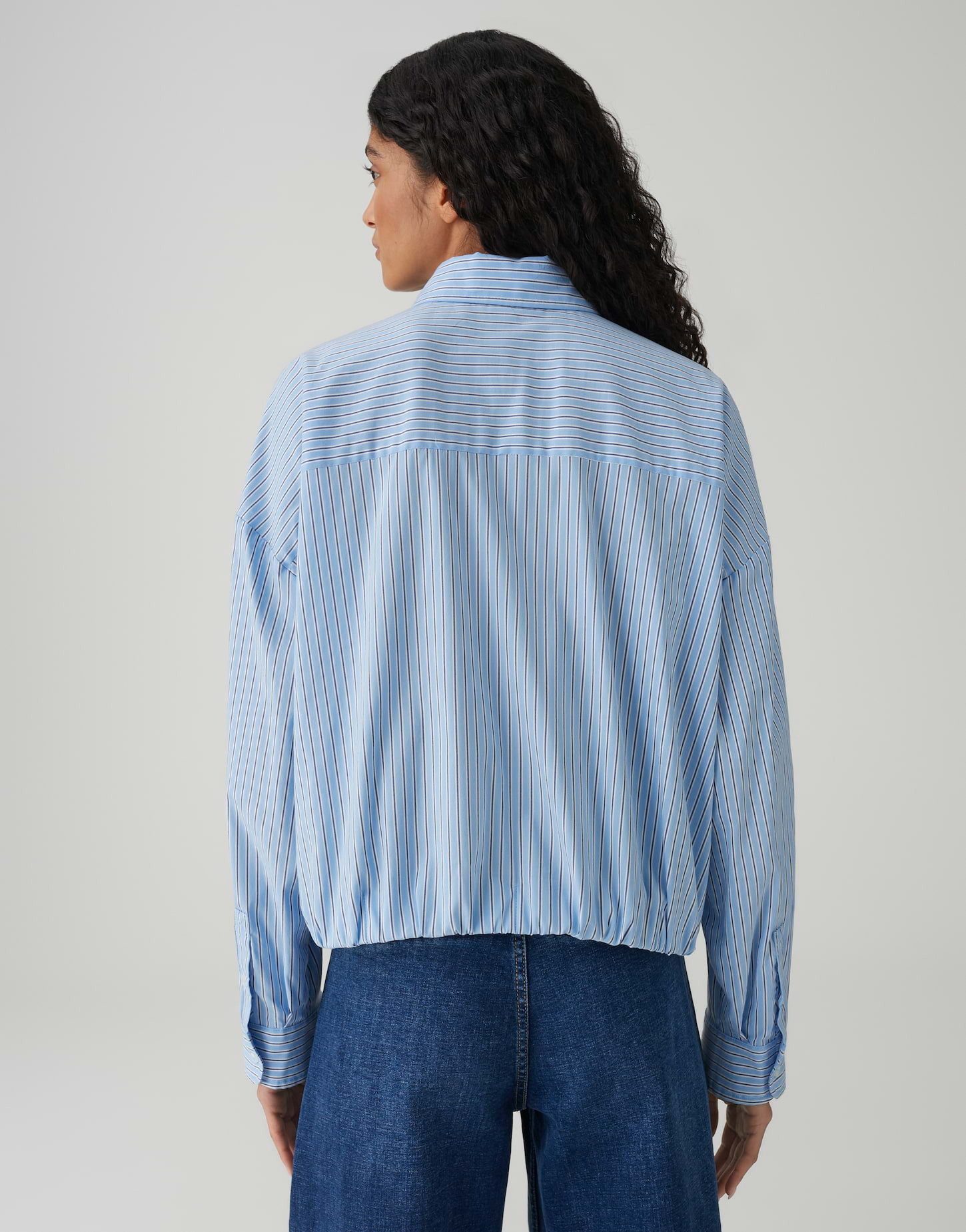 OPUS Langarmbluse FRESA aus BCI Cotton Mix Lockere Passform, ovaler Schnitt, überschnittene Schulter
