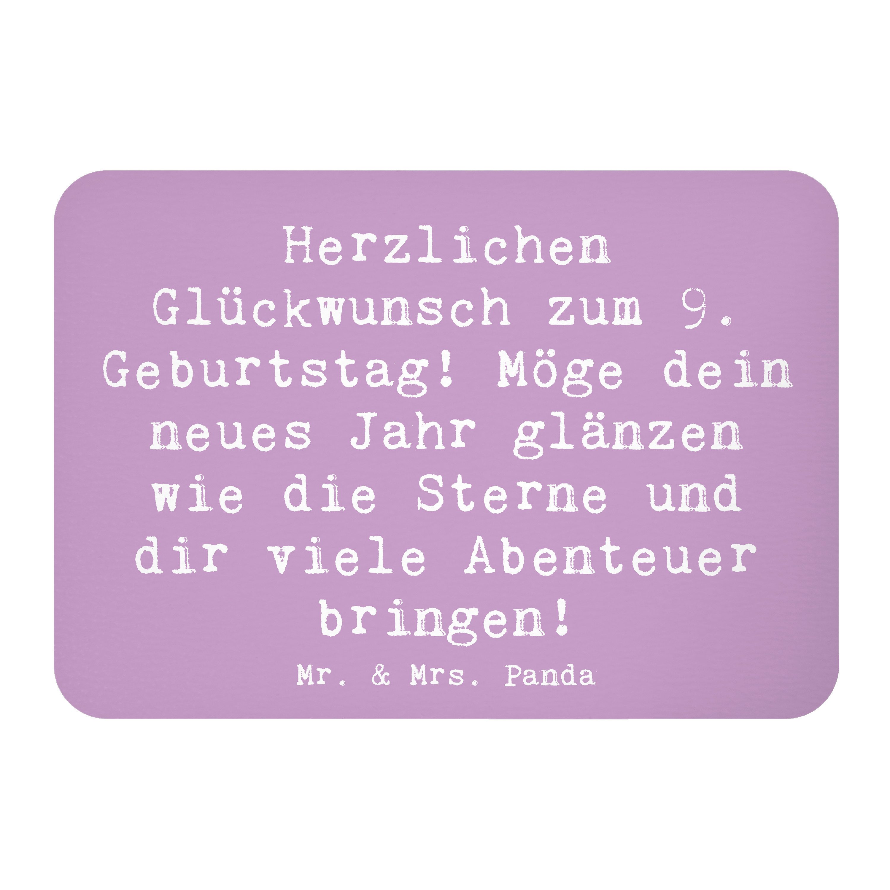 Magnet Spruch 9. Geburtstag Glanz - Lavendeltraum - Geschenk, Glückwunsch, G