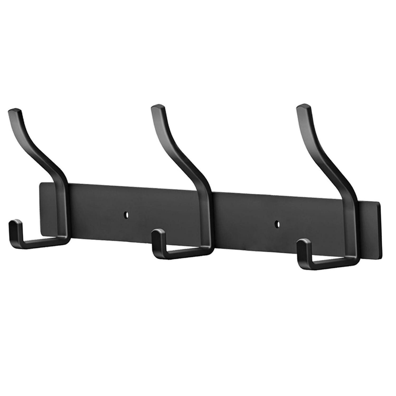 LuxusKollektion Wandhaken Garderobenhaken Edelstahl Schwarz Matt 3 Haken, (1-St)