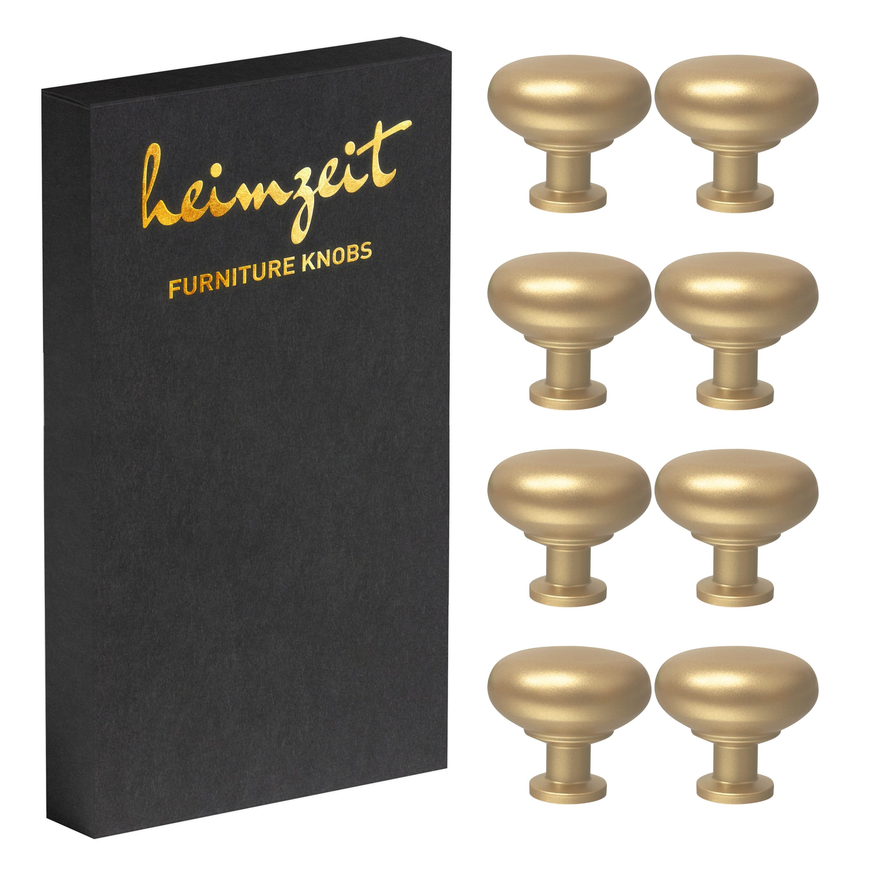 heimzeit Möbelgriff heimzeit Möbelknöpfe Rund gewölbt (Set, 8-St), für Schubladen, Türen und Kommoden, inkl. Schraube